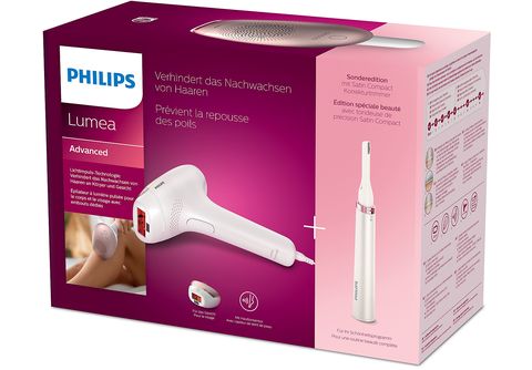 Philips Lumea Depiladora Luz Pulsada IPL Serie 7000, 2 accesorios para el  cuerpo y la cara con cable (modelo BRI921/00)