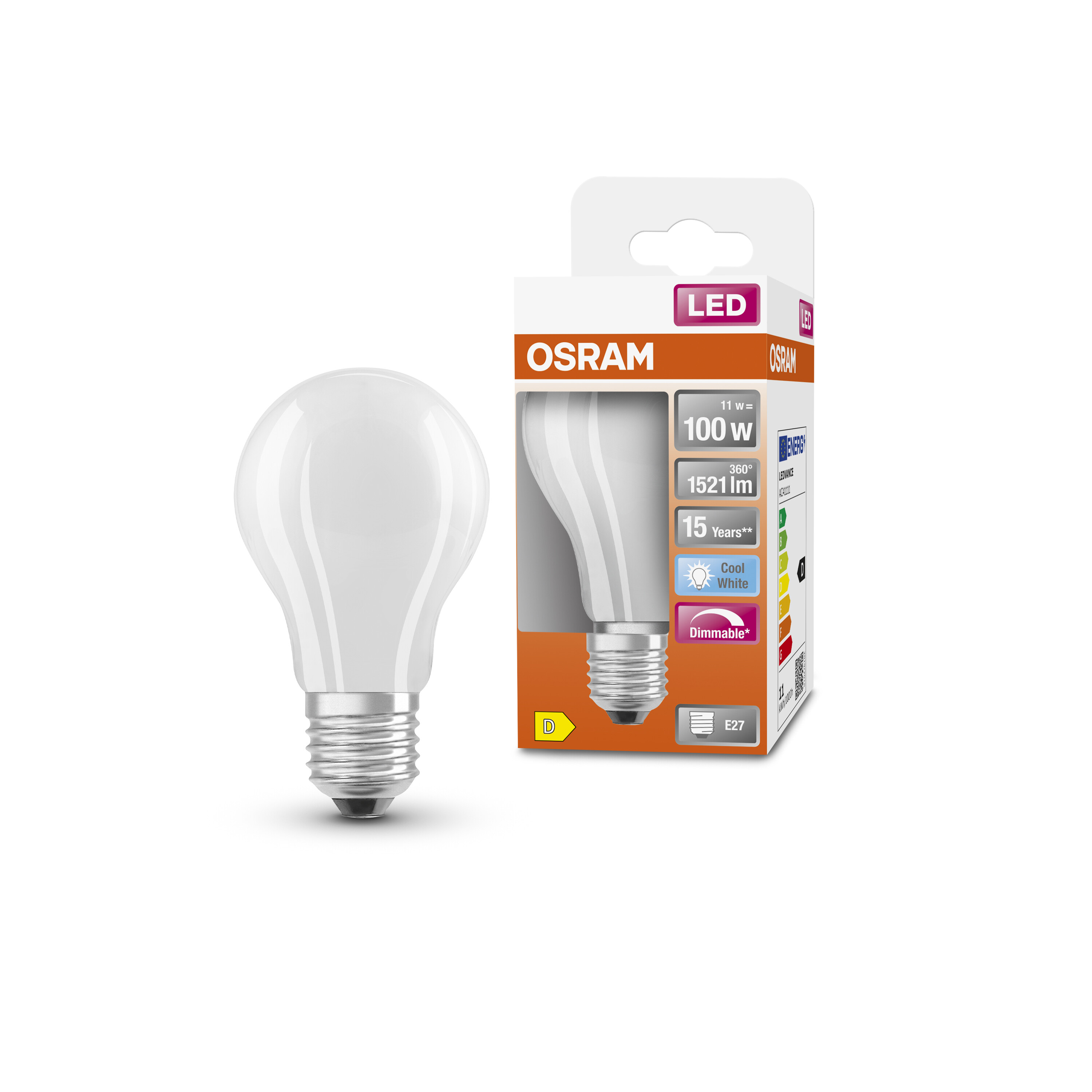 OSRAM  LED Retrofit CLASSIC DIM Lumen LED Lampe Kaltweiß 1521 A