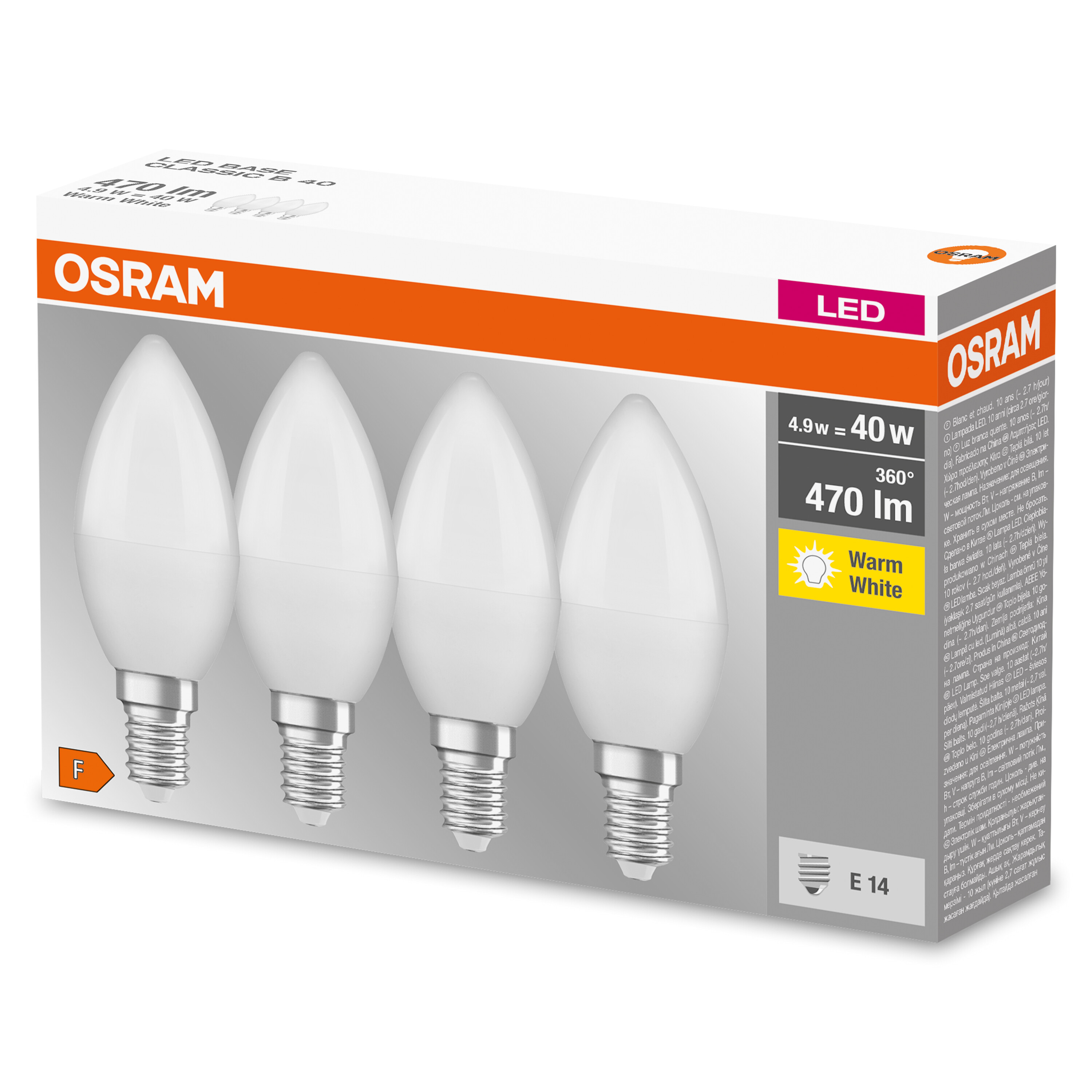 OSRAM  LED BASE Lampe 470 B LED Warmweiß CLASSIC Lumen