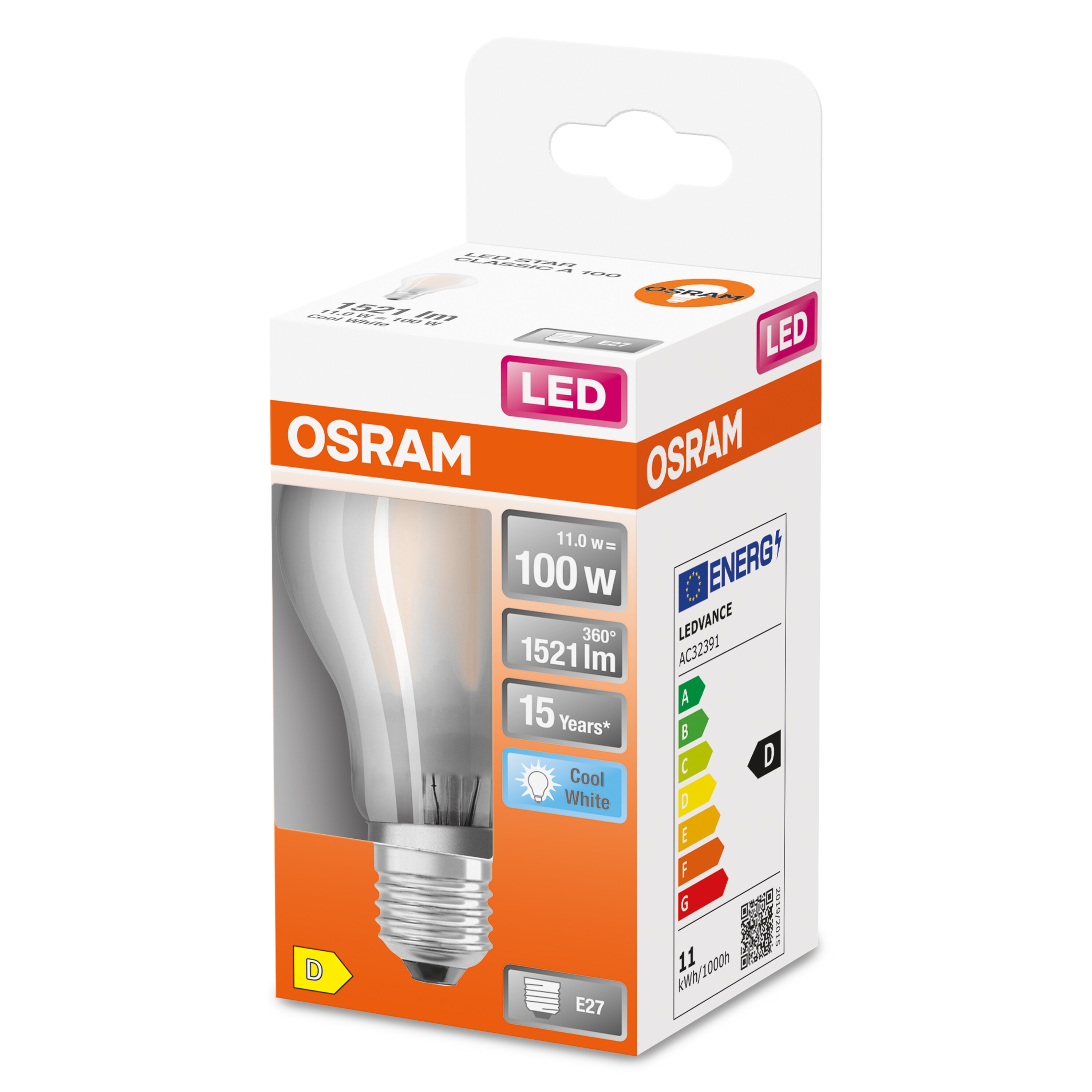 Lampe Kaltweiß Retrofit Lumen OSRAM  1521 LED CLASSIC LED A