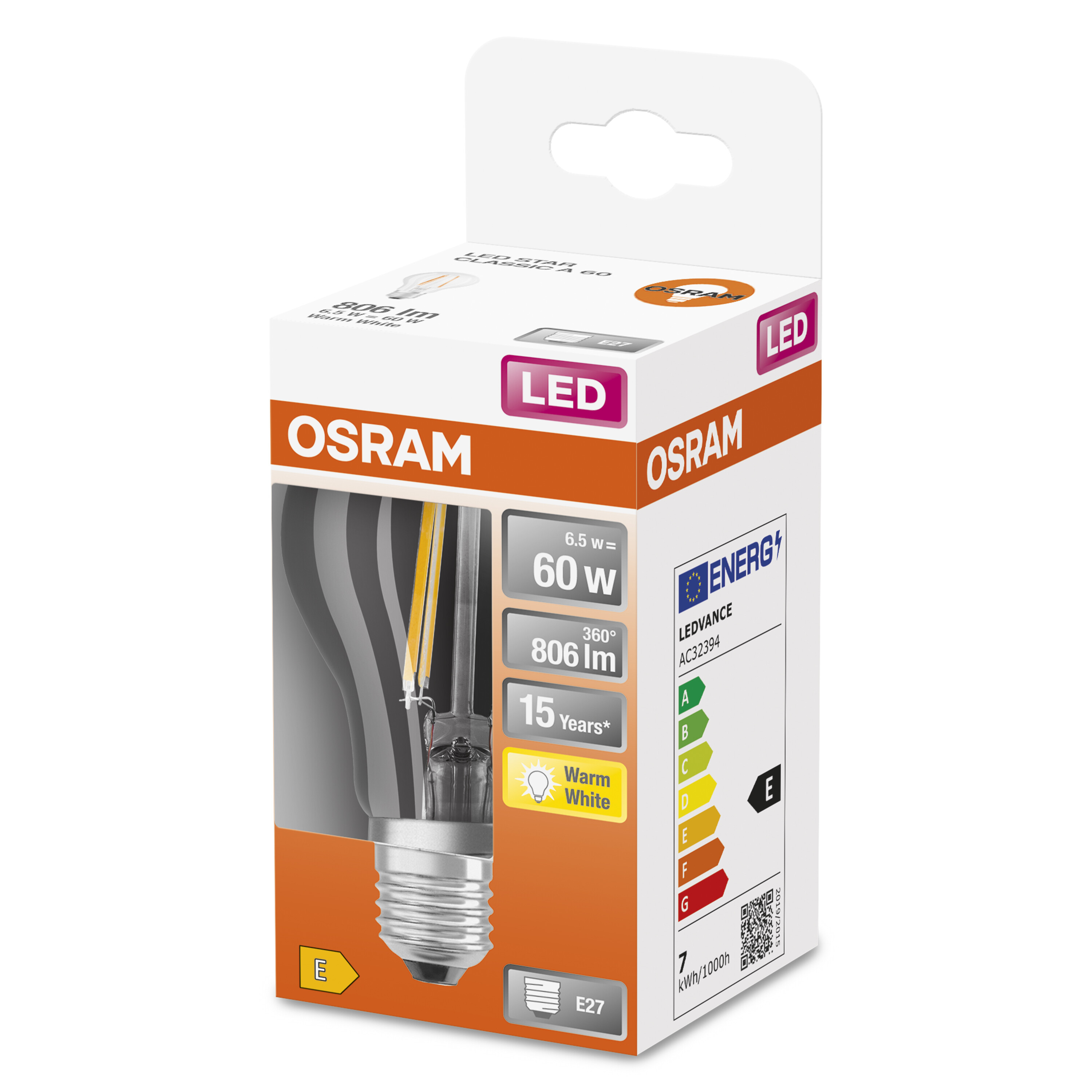 LED Retrofit CLASSIC A Warmweiß Lumen LED OSRAM  Lampe 806