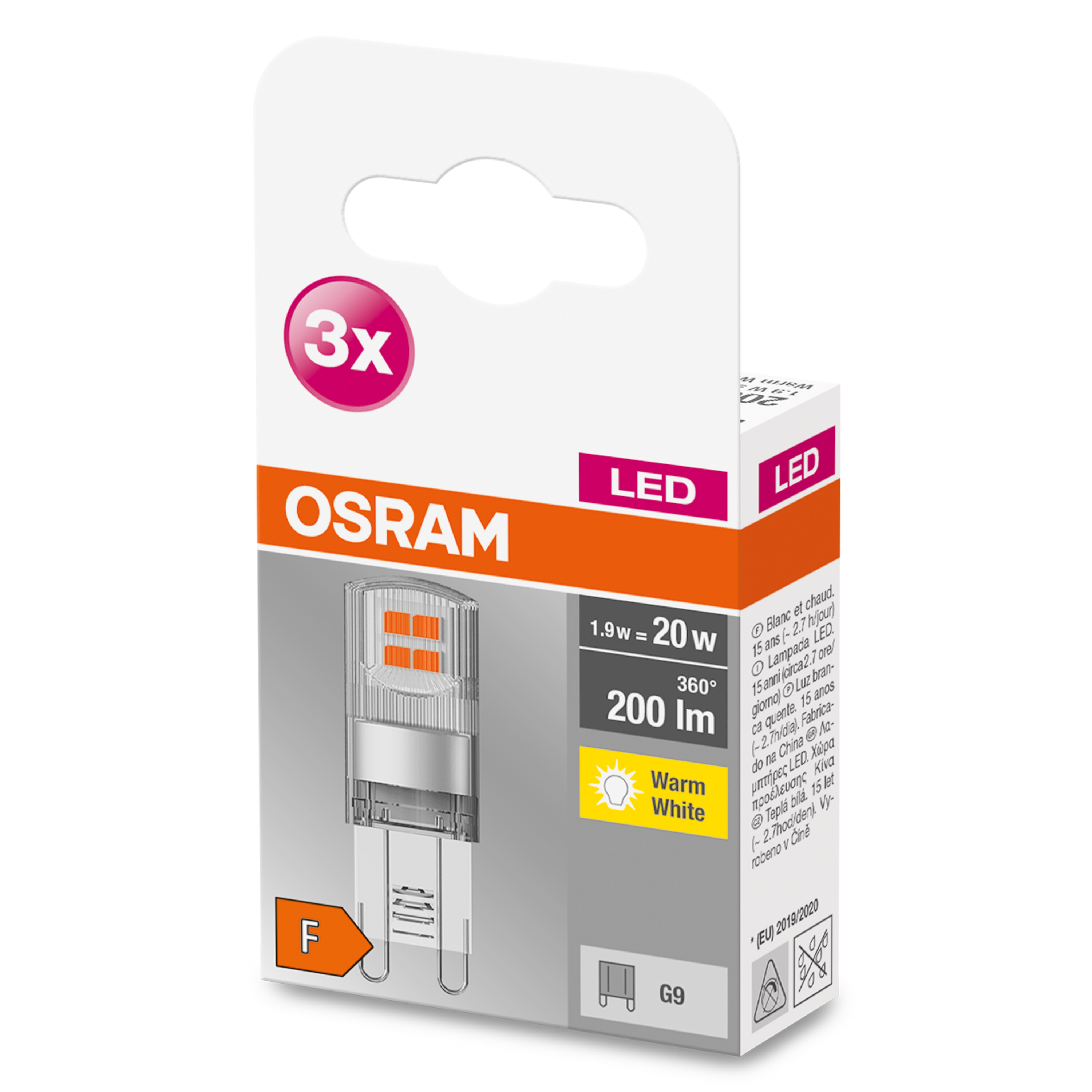 Lampe OSRAM  LED Warmweiß BASE LED Lumen G9 200 PIN