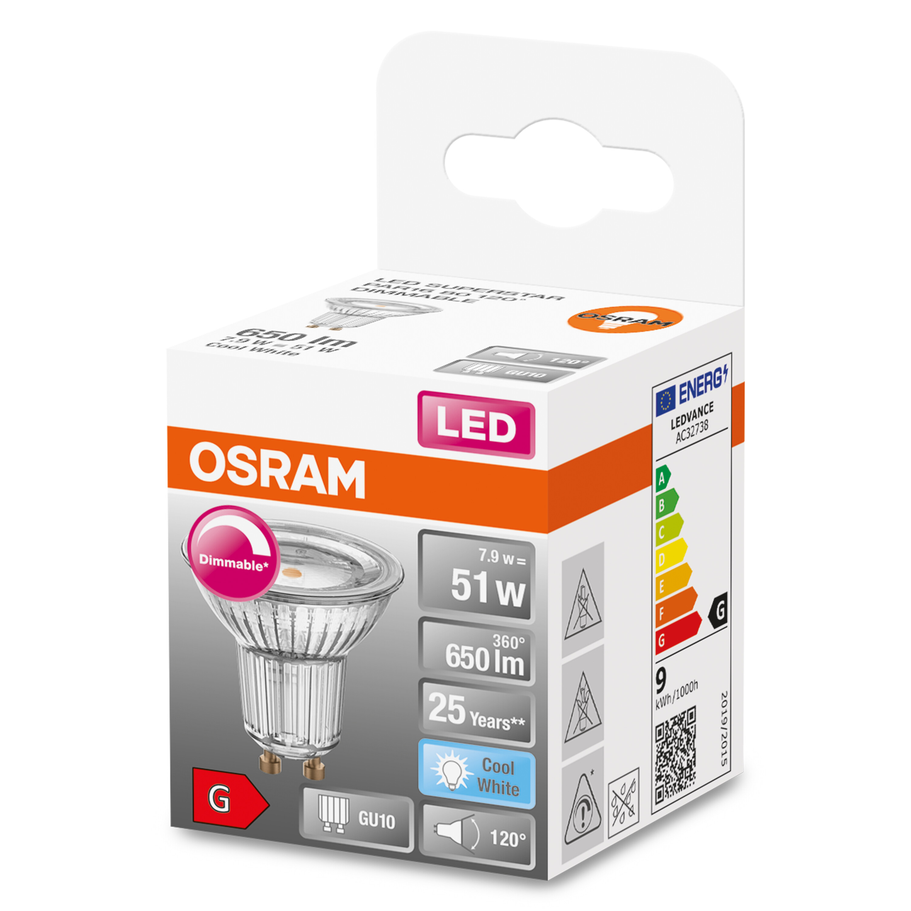 OSRAM  LED 575 Kaltweiß LED-Refektorlampe SUPERSTAR PAR16 Lumen