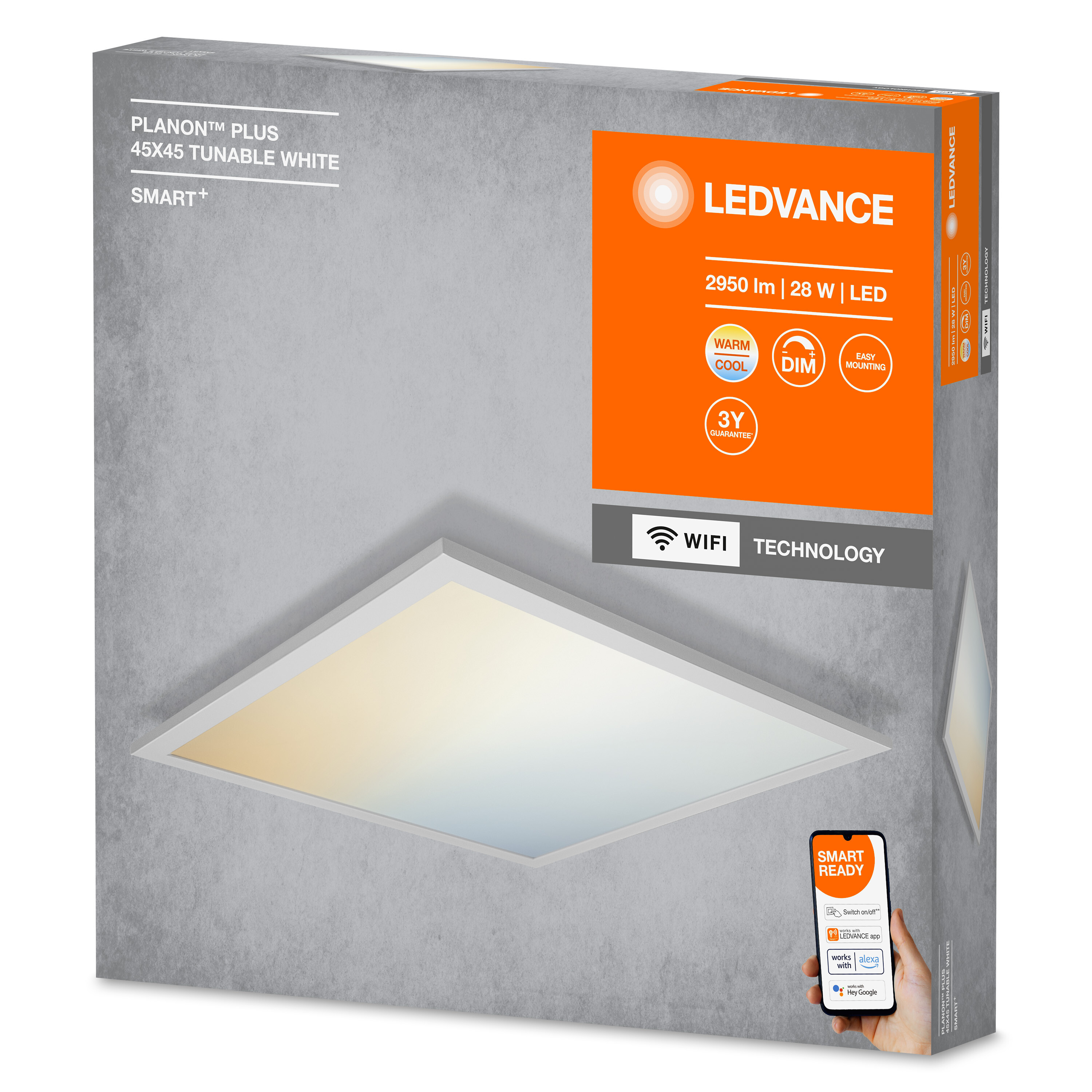 LEDVANCE SMART Lichtfarbe Panelleuchte WIFI 450X450 + PLANON änderbar PLUS