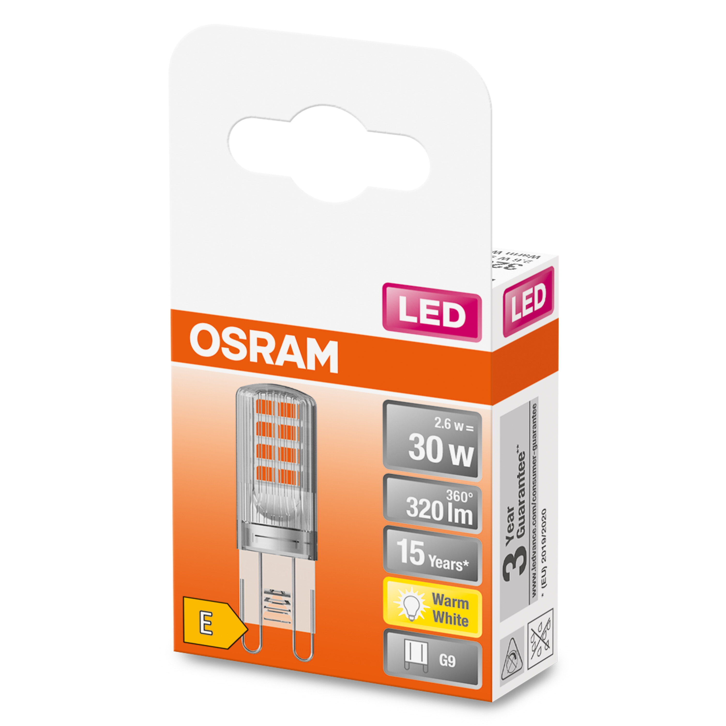 Un emballage d'une ampoule LED, avec la marque 'OSRAM' et des informations sur le produit.