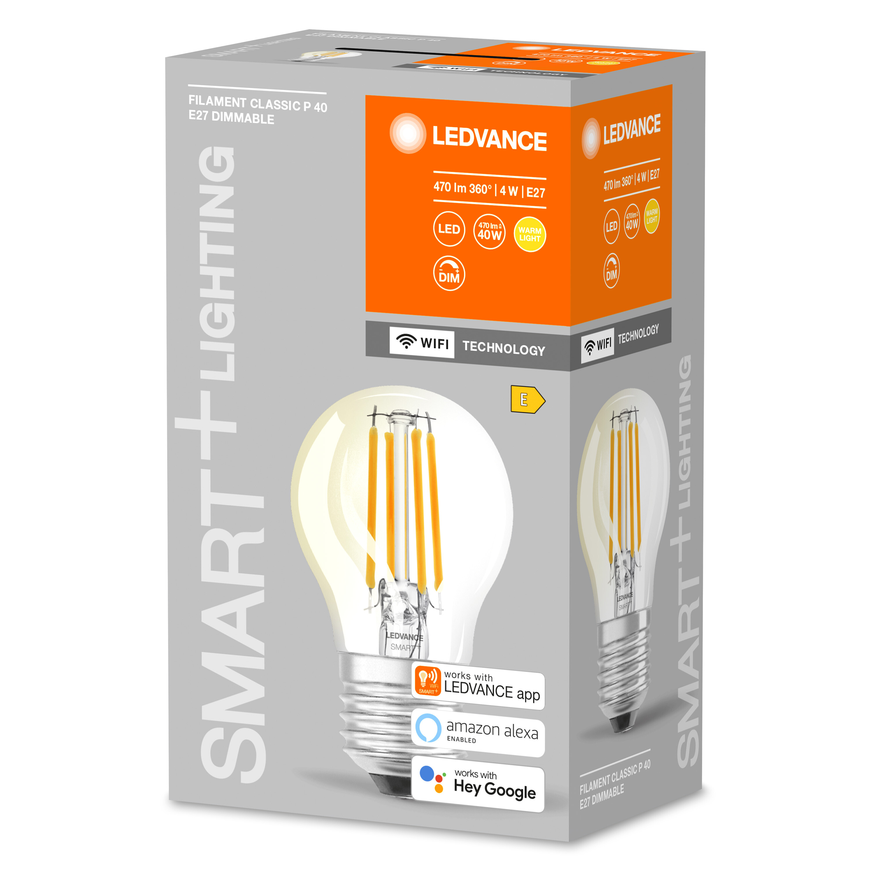 LEDVANCE SMART+ LED Filament Mini Lampe Lumen 470 Bulb Dimmable Warmweiß