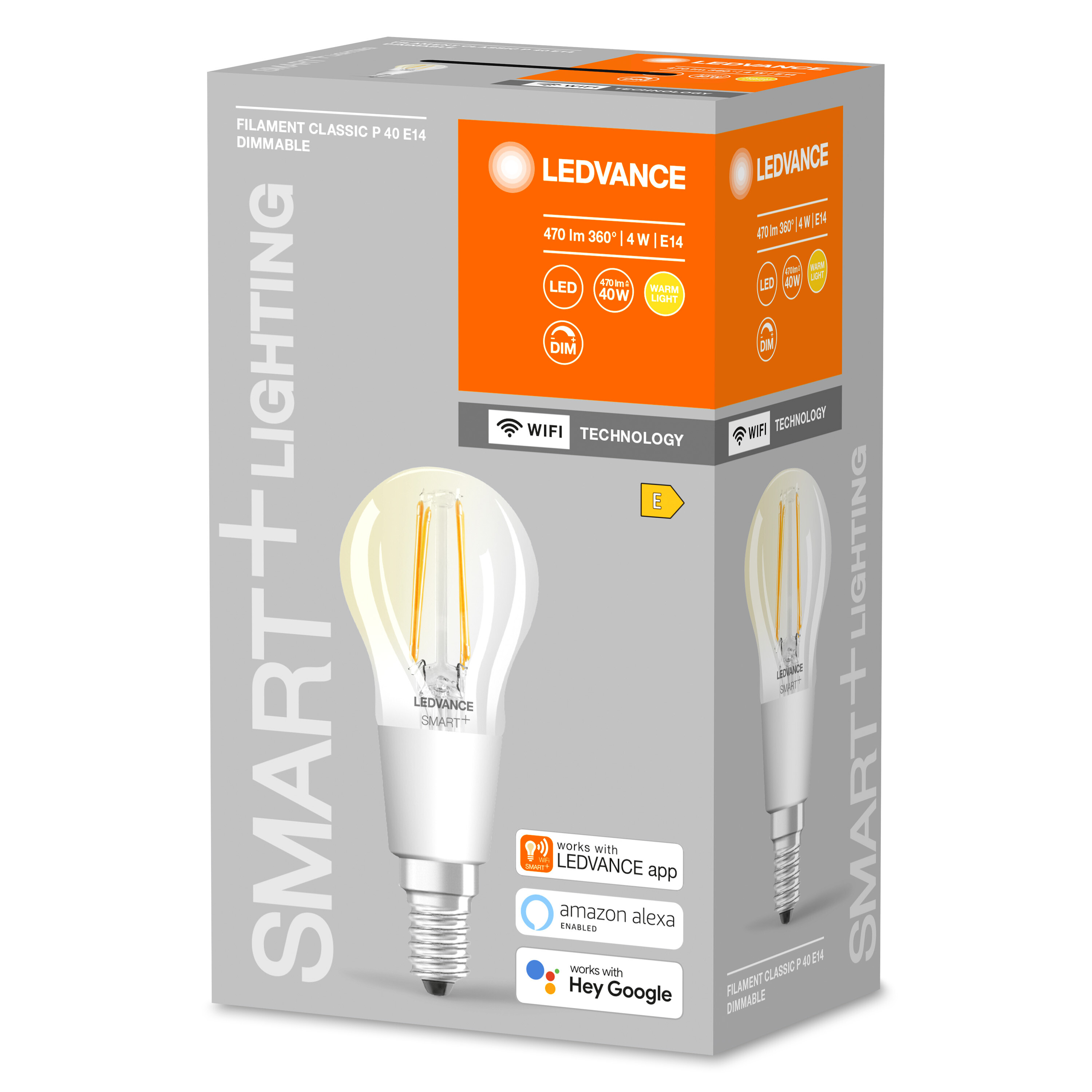LEDVANCE SMART+ Filament Bulb 470 LED Dimmable Warmweiß Lampe E14 Lumen Mini