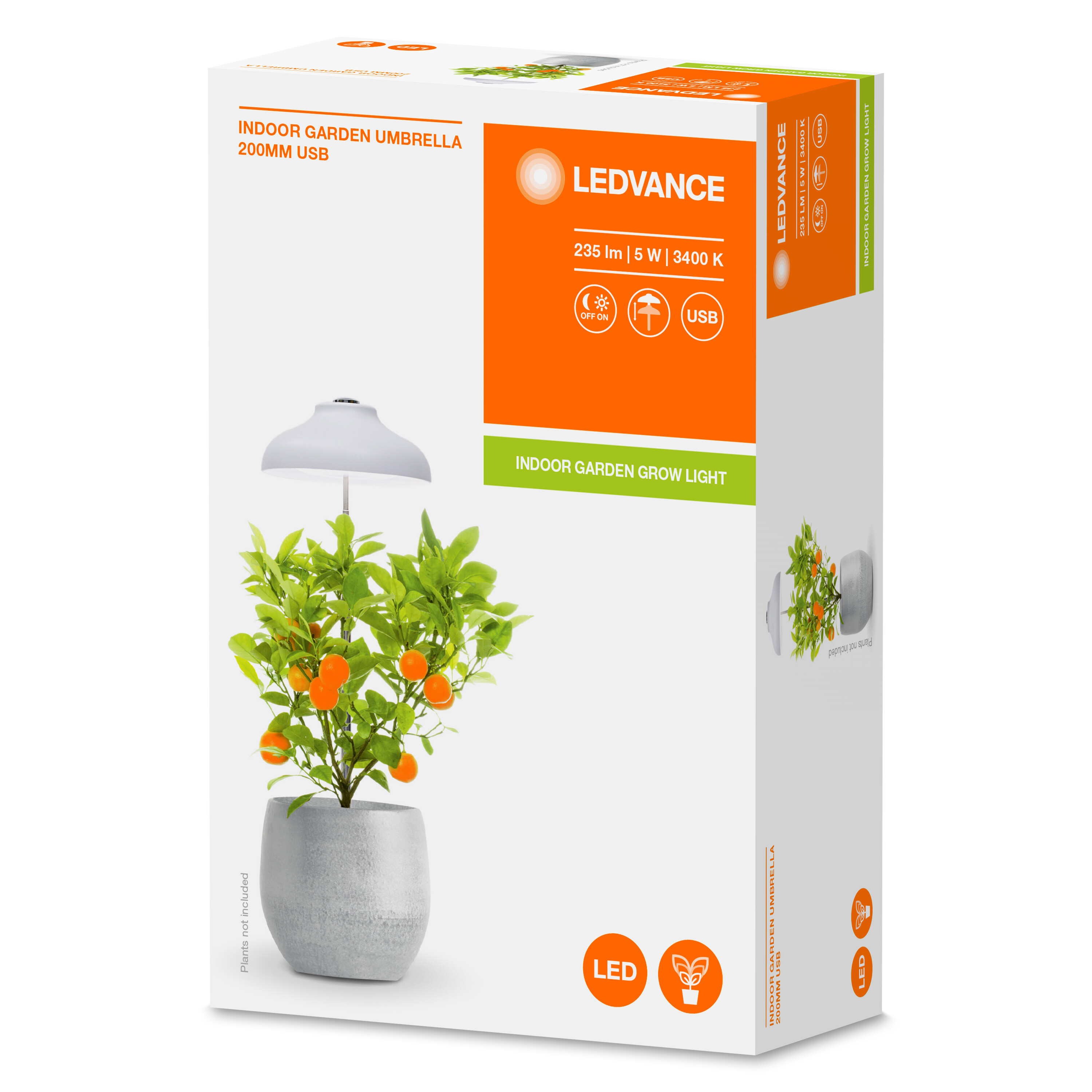 Garden Stimmungs- 200 WT Ambientelampen Indoor LEDVANCE USB Kaltweiß & Umbrella