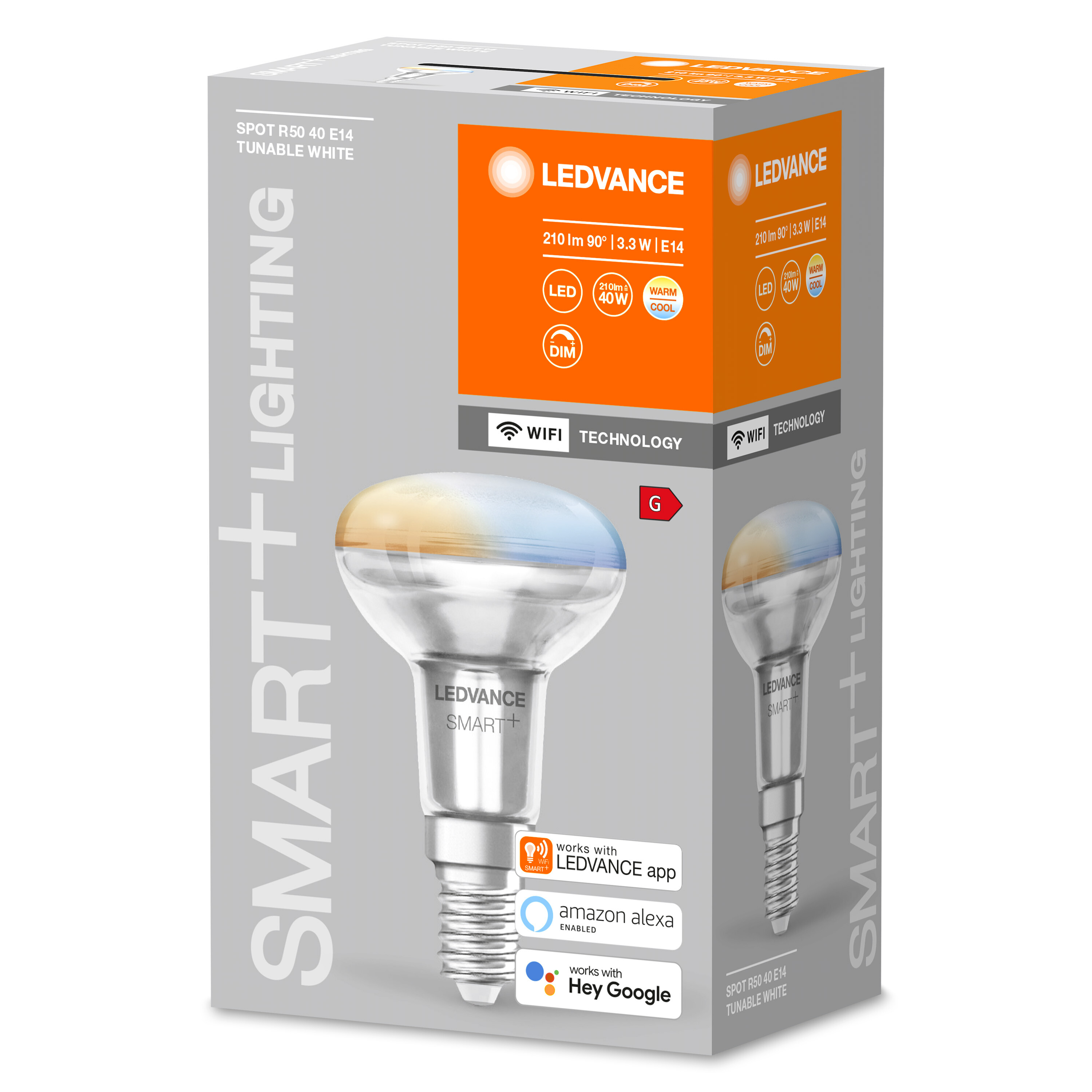 Scatola di illuminazione intelligente LEDVANCE con una lampadina.