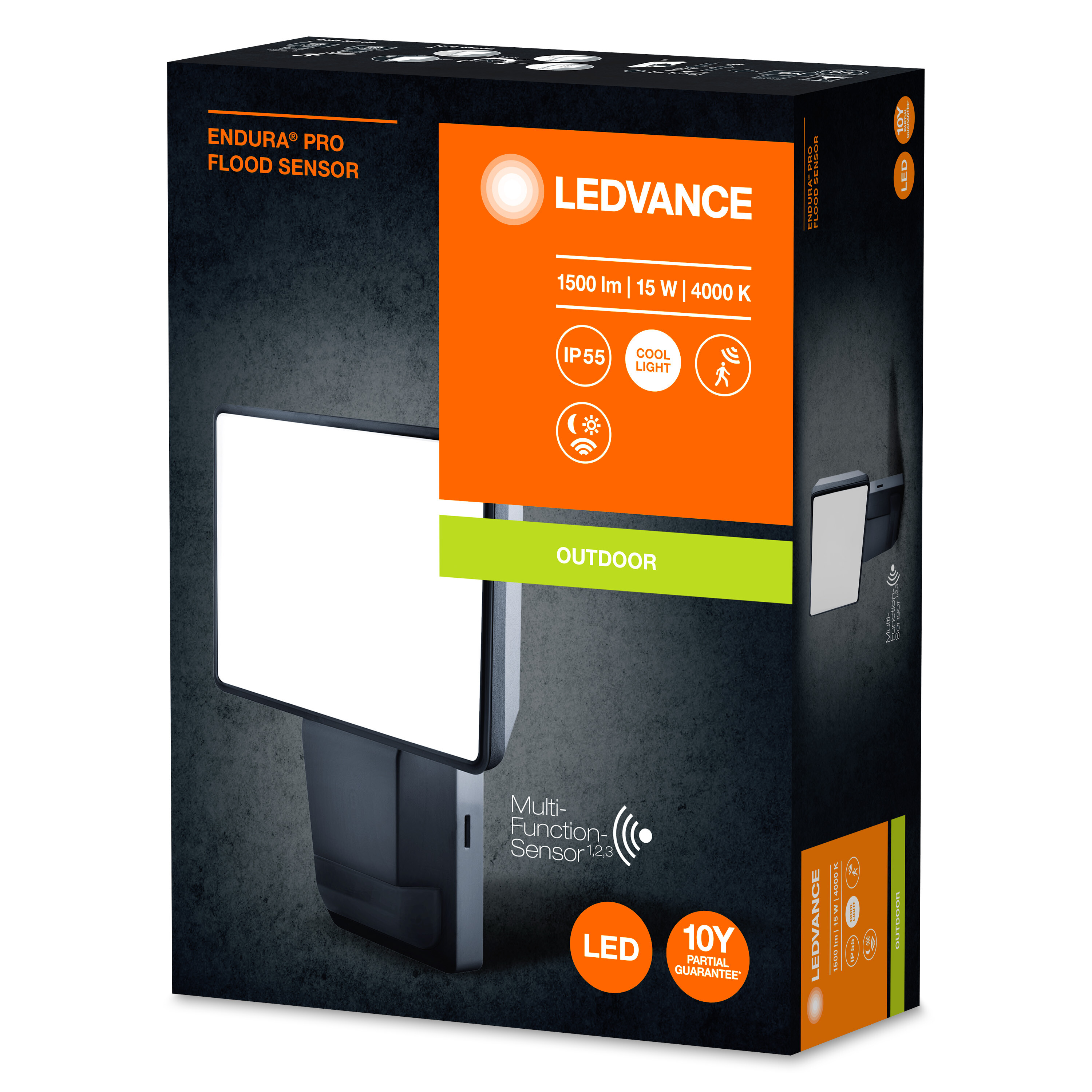 LEDVANCE ENDURA PRO Flutsensorbox, mit Funktionen wie kaltem Licht und Außenanwendung.
