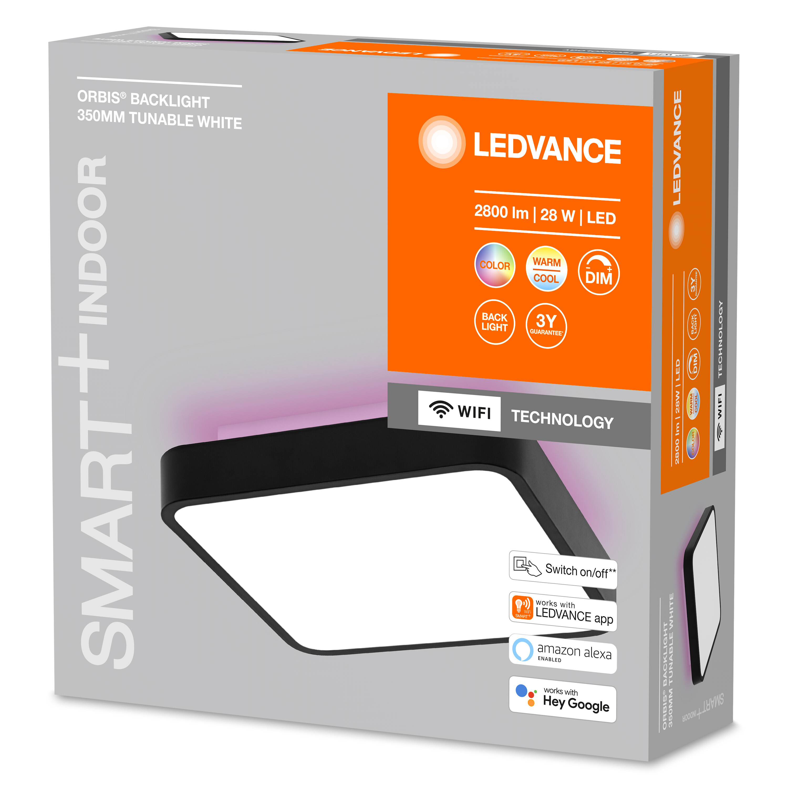 LEDVANCE Smart Indoor Light Box. Verfügt über ein quadratisches Licht und WLAN-Technologie.