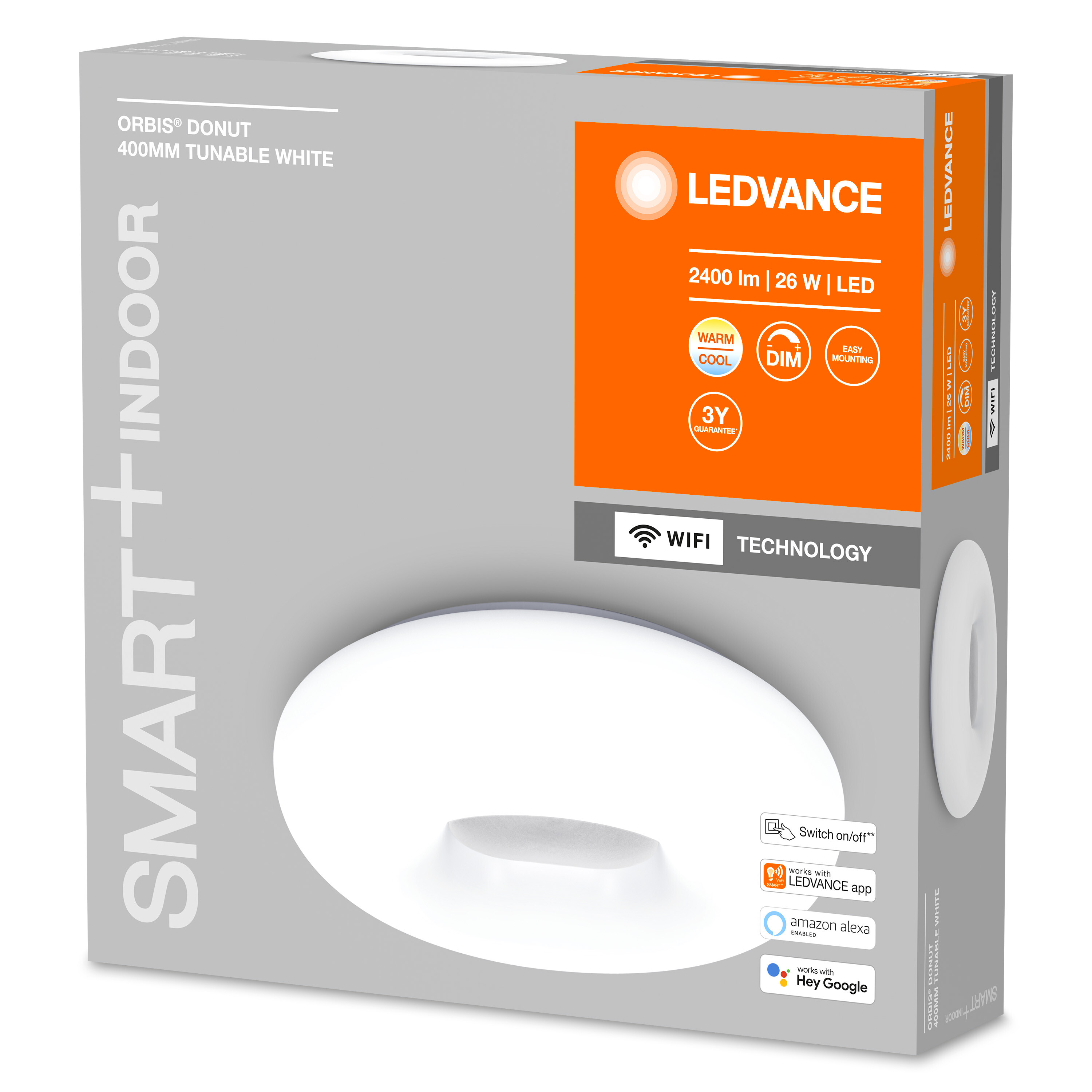 LEDVANCE SMART + WIFI Lichtfarbe Donut 400 änderbar WT ORBIS Deckenleuchte