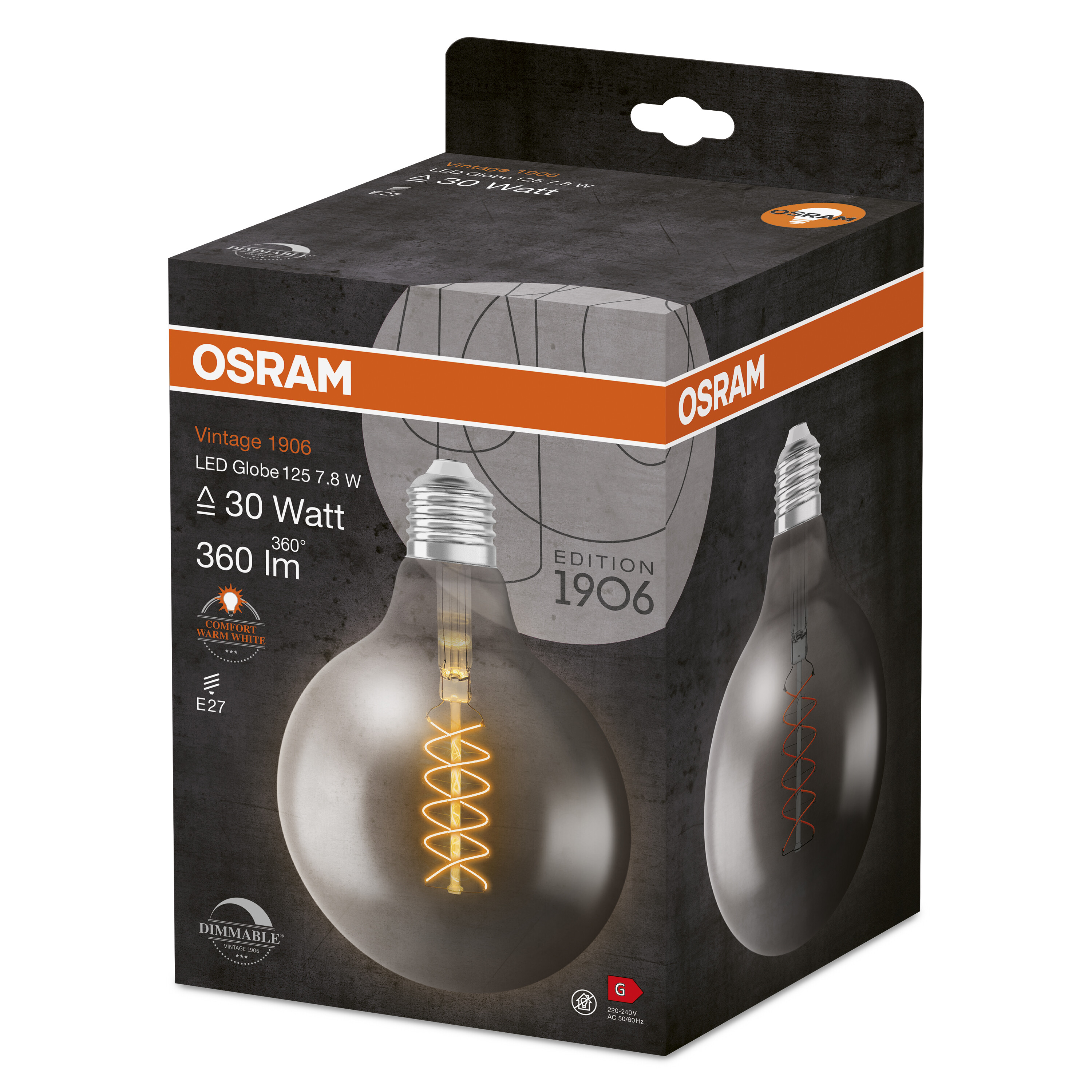 OSRAM  Vintage 360 Lumen Lampe DIM 1906 Warmweiß LED LED