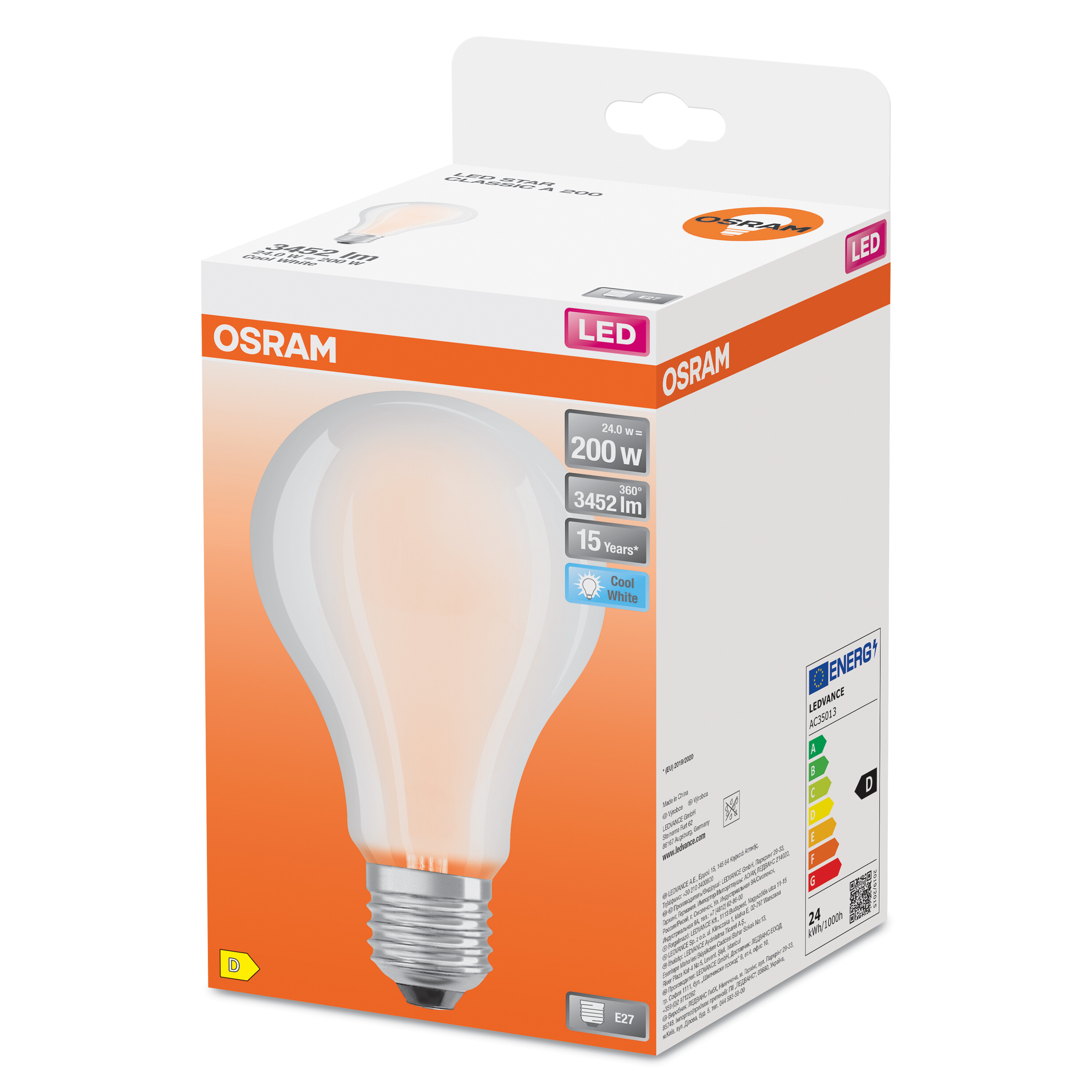 OSRAM  LED A Lampe lumen CLASSIC Kaltweiß LED STAR 3452