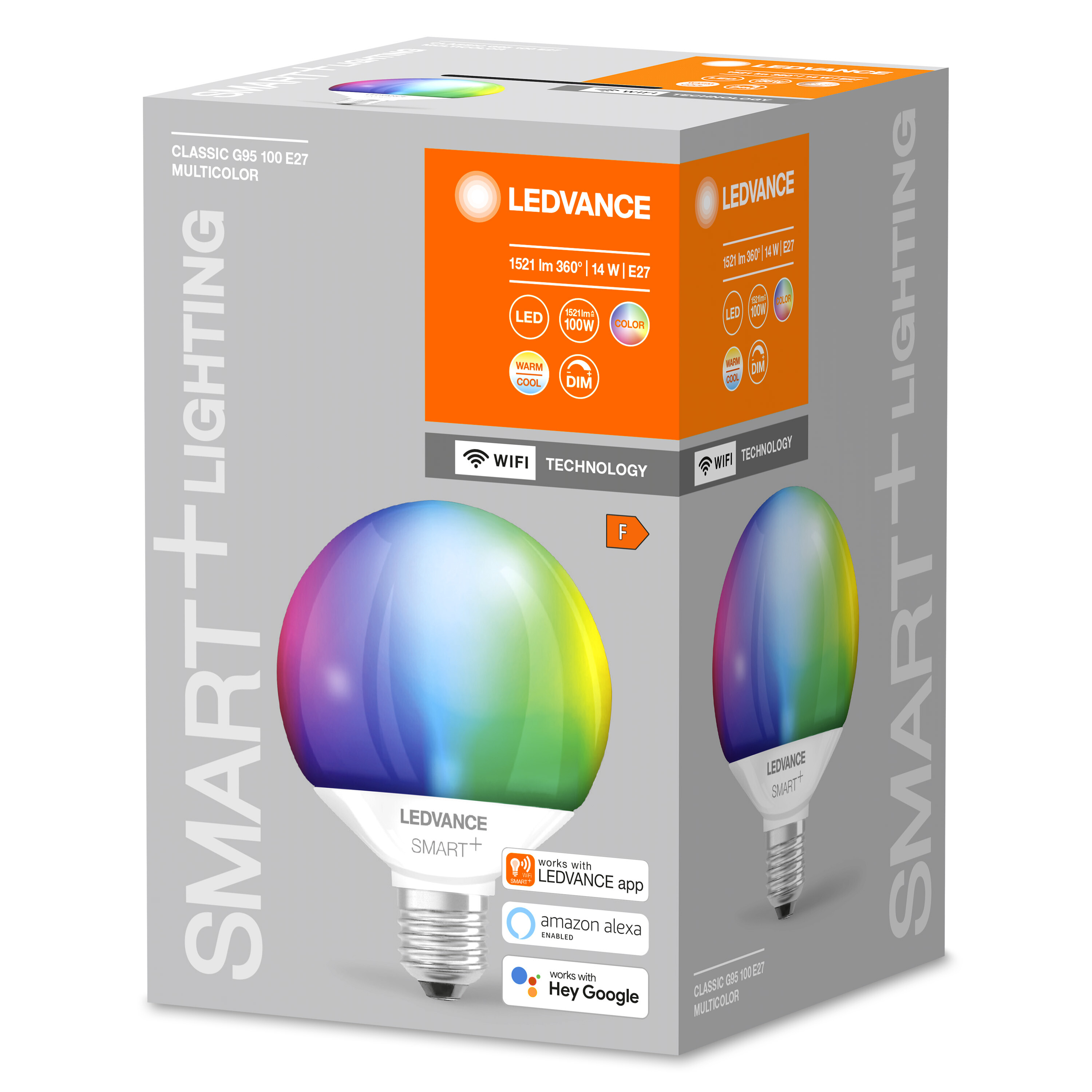 LEDVANCE SMART+ WIFI Globe Lampe Lichtfarbe E27 14W G95 Multicolor Multicolor änderbar LED 100