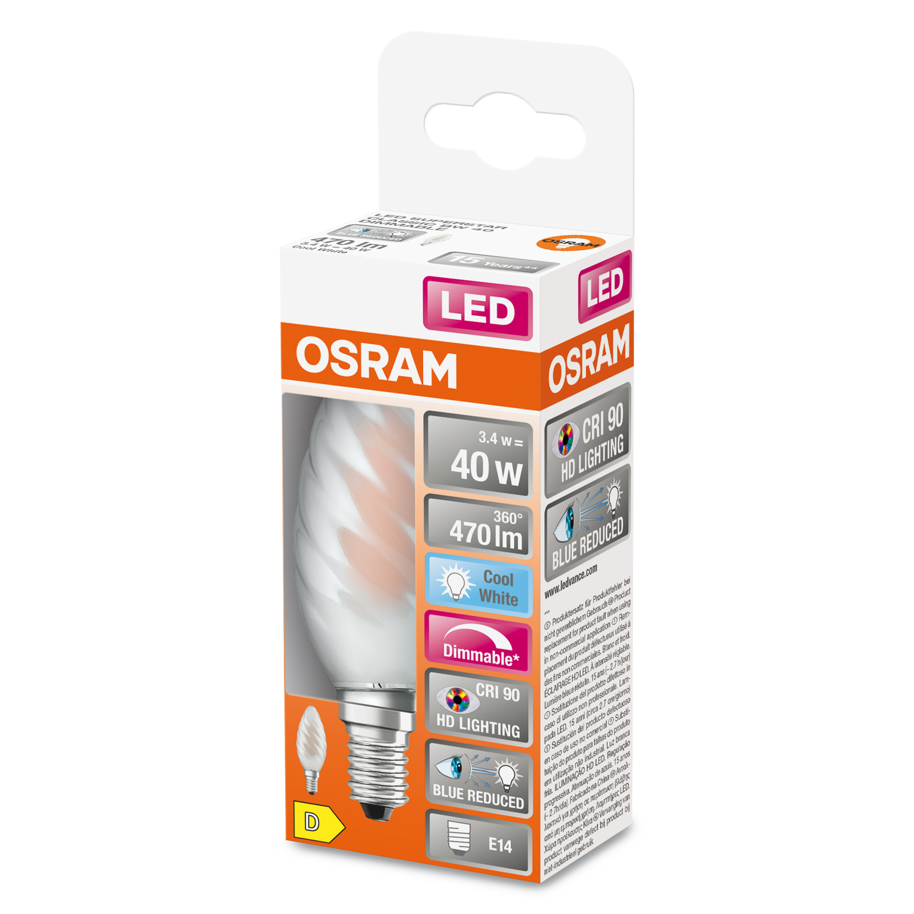 OSRAM  LED SUPERSTAR PLUS CLASSIC FILAMENT BW LED Lumen Lampe Kaltweiß 470