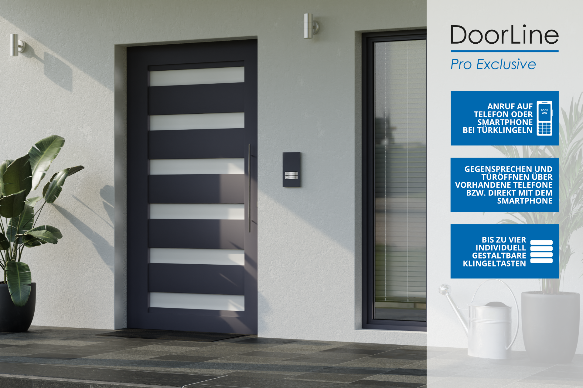 DOORLINE Pro clevere Exclusive die Türstation - Schwarz Türsprechanlage
