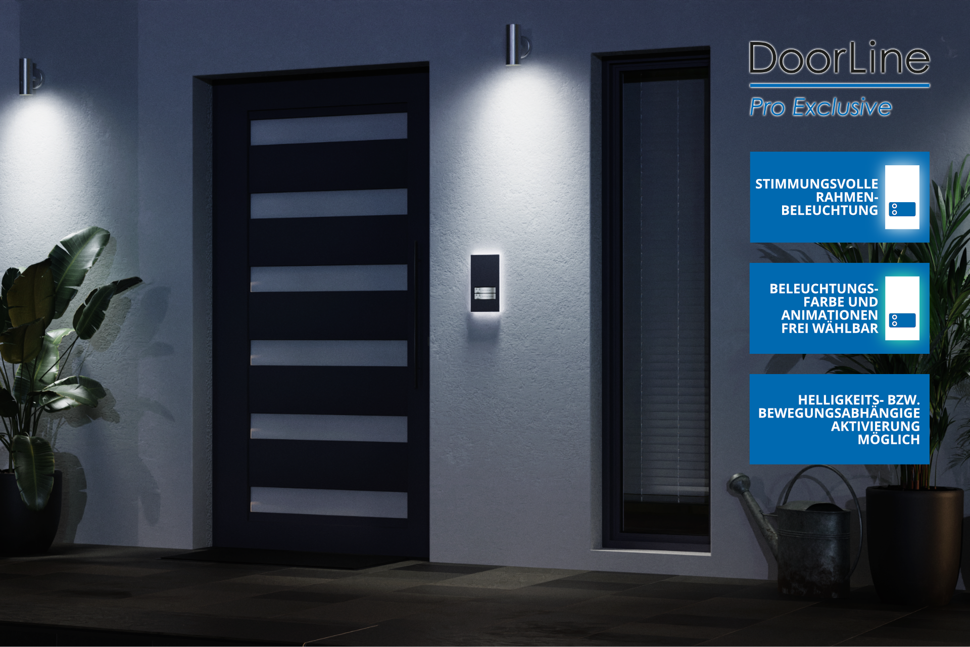DOORLINE Pro Exclusive - Türsprechanlage, Türstation Schwarz die clevere