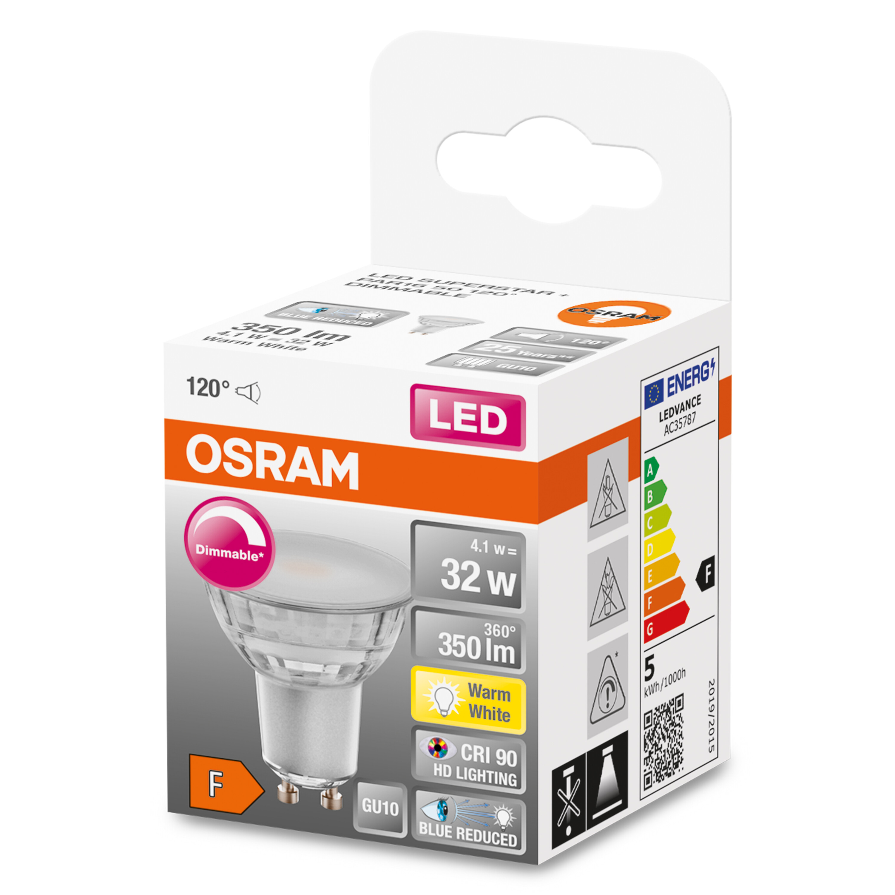 OSRAM  LED SUPERSTAR 350 Warmweiß PLUS PAR16 Reflektor-Lampe REFLECTOR Lumen LED