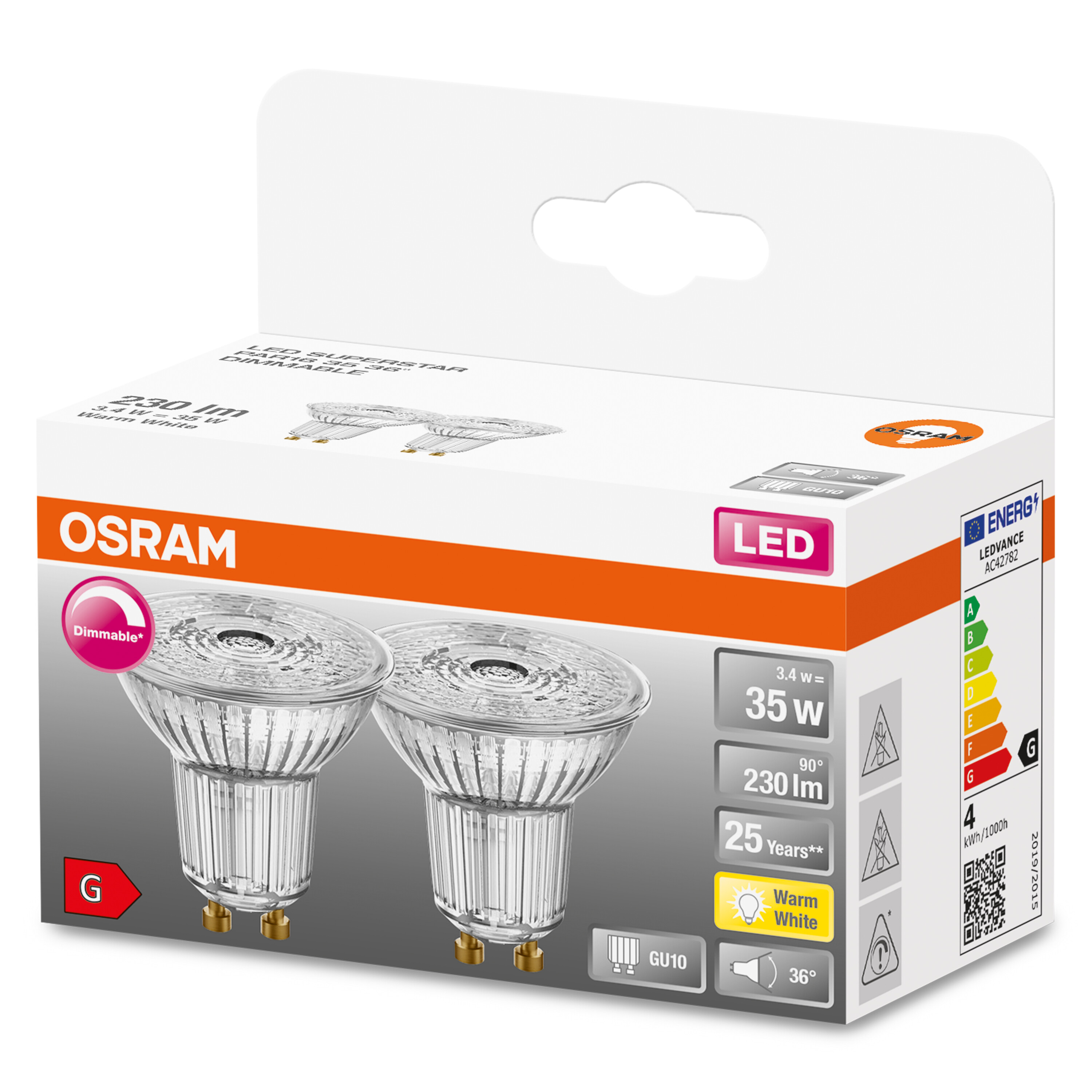 OSRAM  LED SUPERSTAR PAR16 LED Warmweiß Lumen 230 Lampe