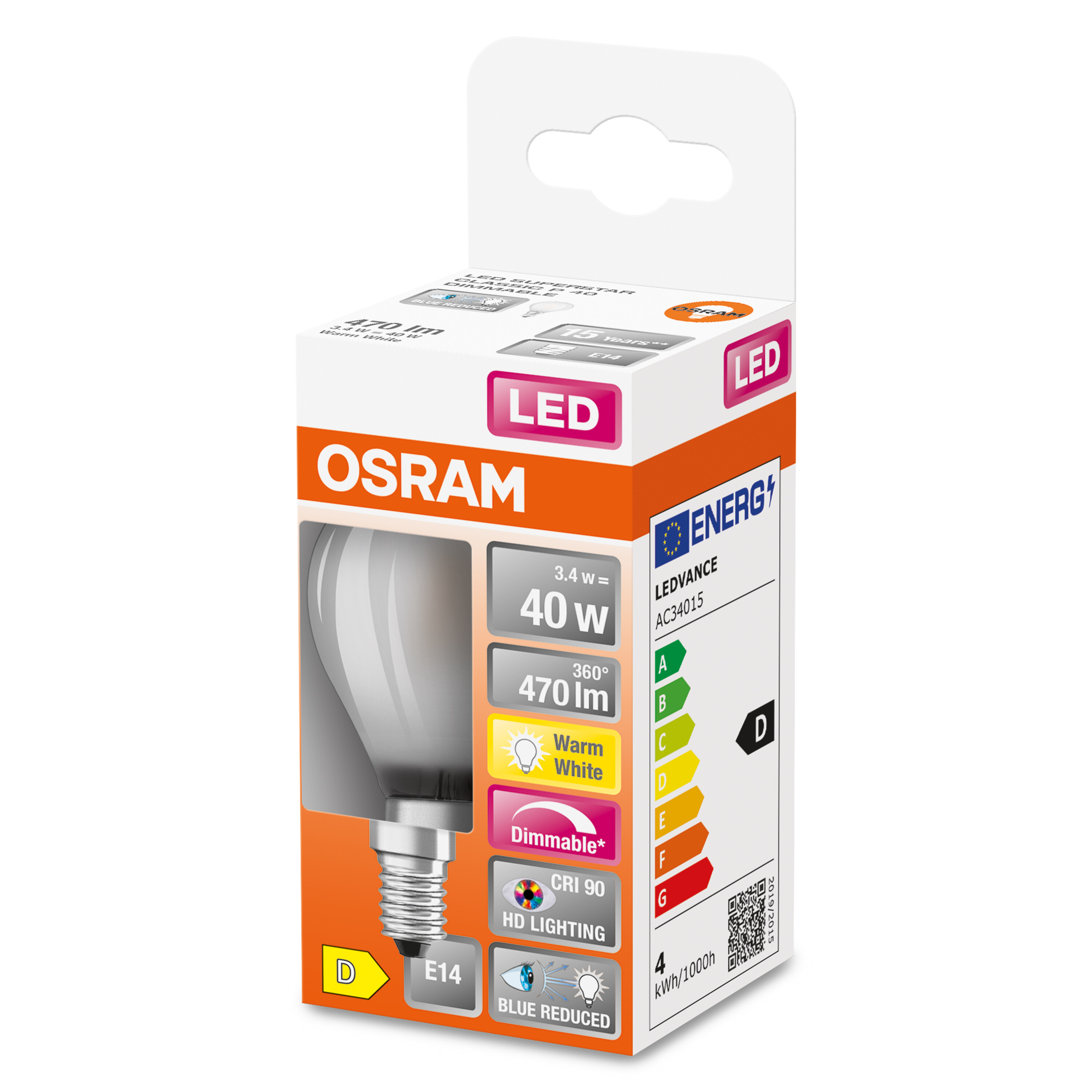 OSRAM  LED SUPERSTAR PLUS 470 LED Lumen P FILAMENT Lampe Warmweiß CLASSIC
