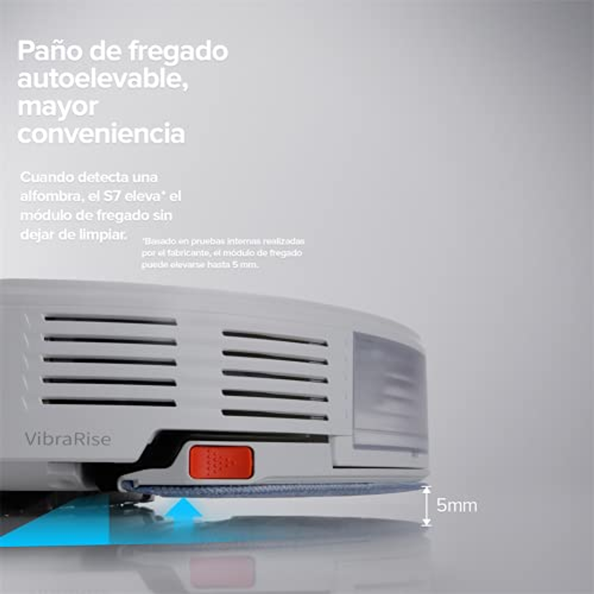 Zbliżenie na spód odkurzacza automatycznego. Pokazuje nakładkę czyszczącą.