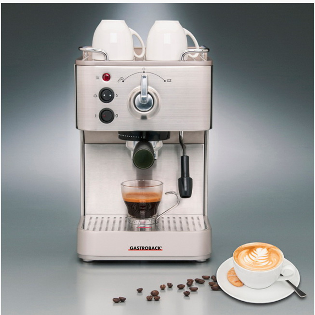 ESPRESSO Espressomaschine GASTROBACK DESIGN 42606 Edelstahl/Silber PLUS