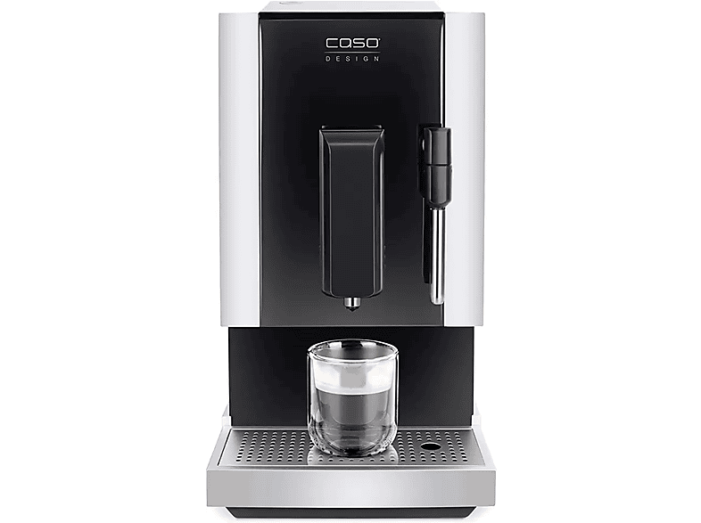 One Café CASO Crema - Silber Design Kaffeevollautomat Schwarz,