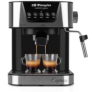 Cafetera express - ORBEGOZO EX 6000, 20 bar, 1050 W, 2 tazas, Inox