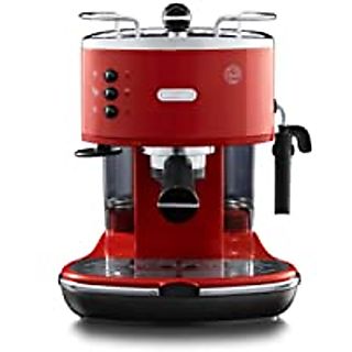 Cafetera express - DE LONGHI 0132106081, 15 bar, 1100 W, Rojo