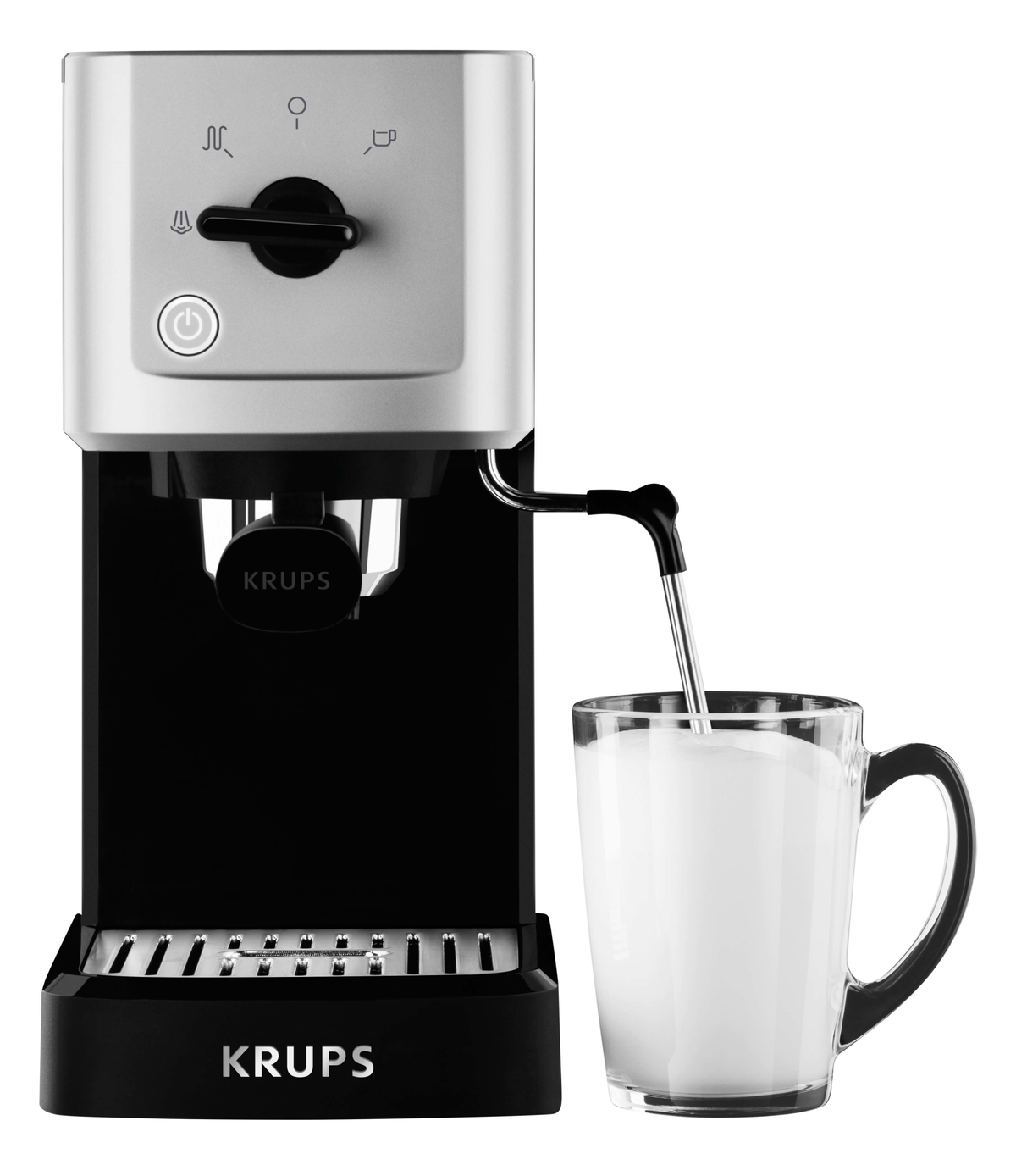 3440 XP KRUPS Schwarz/Edelstahl Espressomaschine