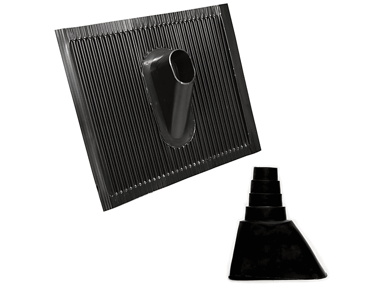 PREMIUMX Dachabdeckung Aluminium Ziegel Schwarz Pfanne Mast Manschette für Sat Dachabdeckung, Schwarz