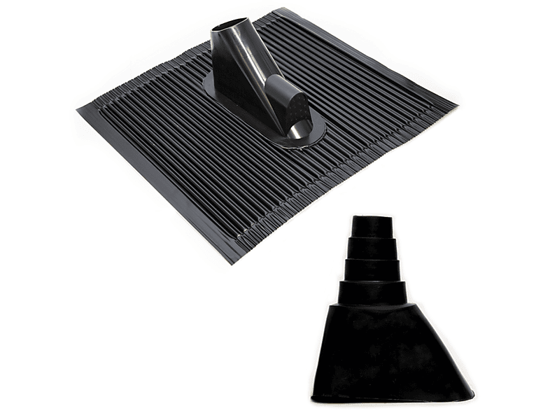 Schwarz Dachabdeckung Gummimanschette Kabeleinführung Schwarz mit Schwarz Dachabdeckung, 1x Alu-Dachziegel PREMIUMX