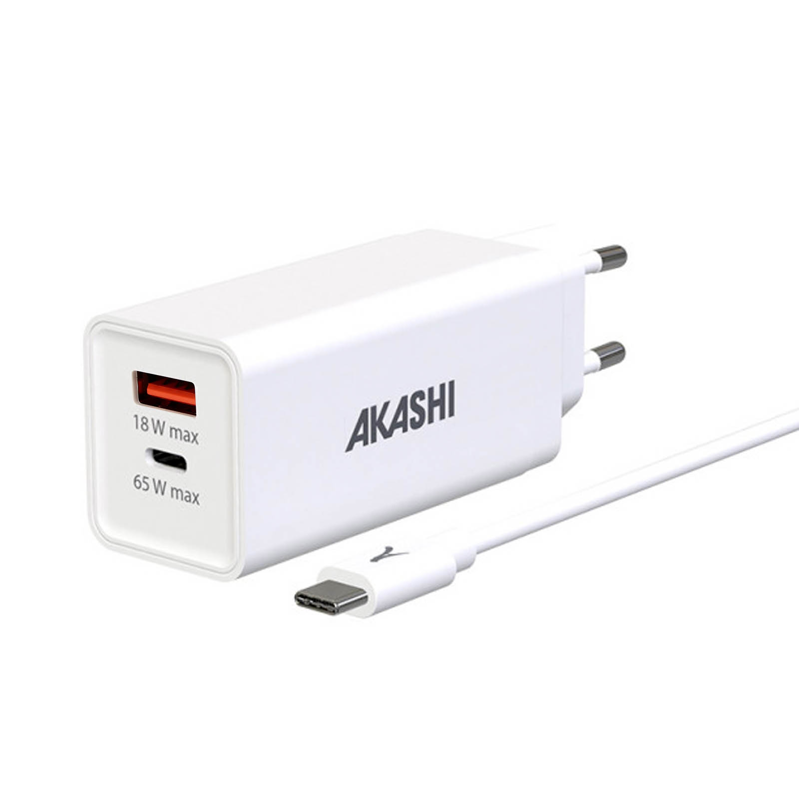 AKASHI 83W Netzteil + USB-C Kabel Ladegerät Weiß Universal