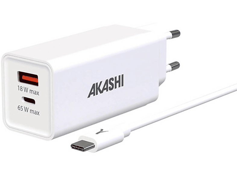 AKASHI 83W Netzteil + USB-C Kabel Ladegerät Universal, Weiß