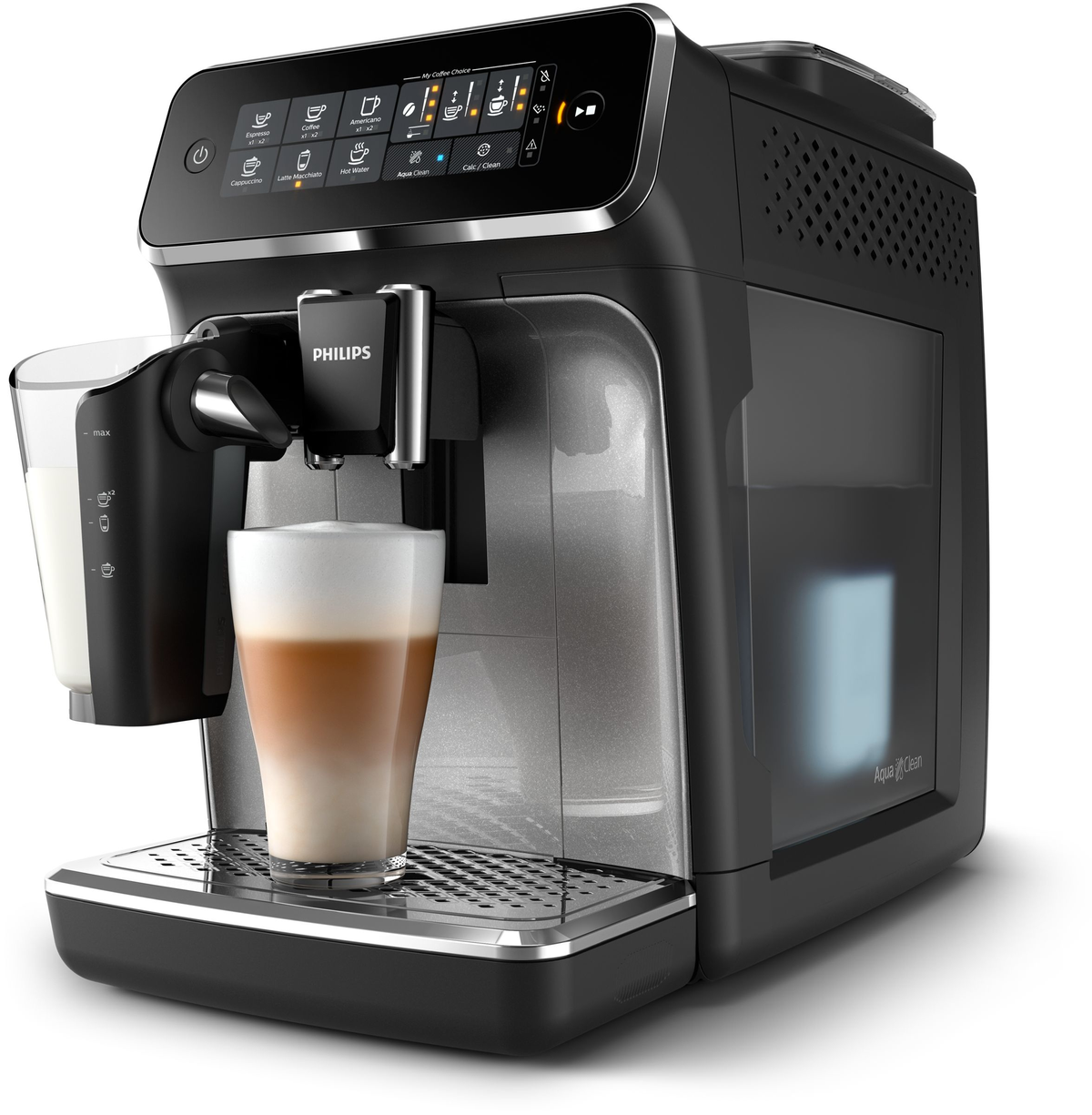 Kaffeevollautomat Matt-Schwarz/Silber-lackierte PHILIPS SW EP 3246/70 Arena LATTEGO 3200