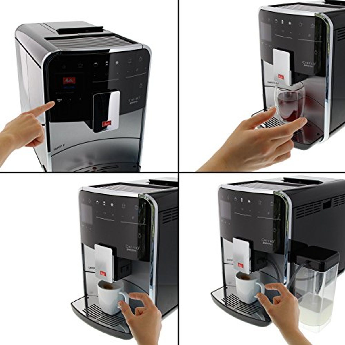 MELITTA  Barista Smart T - Espresso machine - Number of cups: 2 - external milk container - Silver