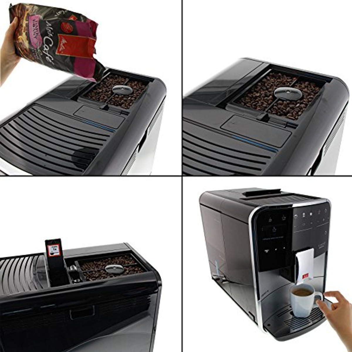 MELITTA  Barista Smart T - Espresso machine - Number of cups: 2 - external milk container - Silver