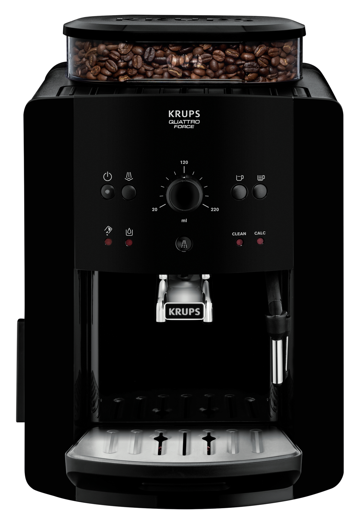 Cafetera express - EA8110 KRUPS, 15 barbar, 1450 W, 2 tazas, Negro