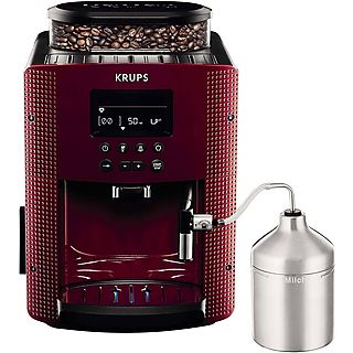 Cafetera express - KRUPS EA816570, 15,0 bar, 1450 W, 2 tazas, Rojo