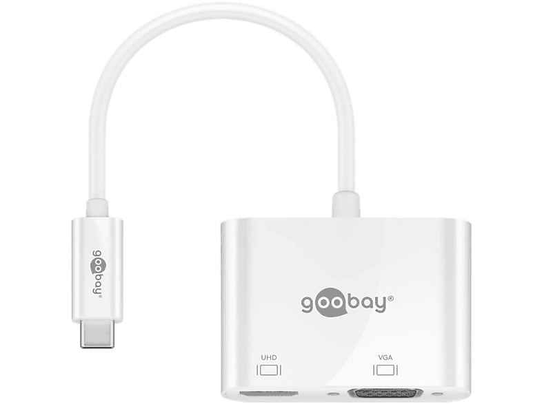 GOOBAY 52430 Multiport-Adapter HDMI VGA, USB-C Hub, Weiß | MediaMarkt