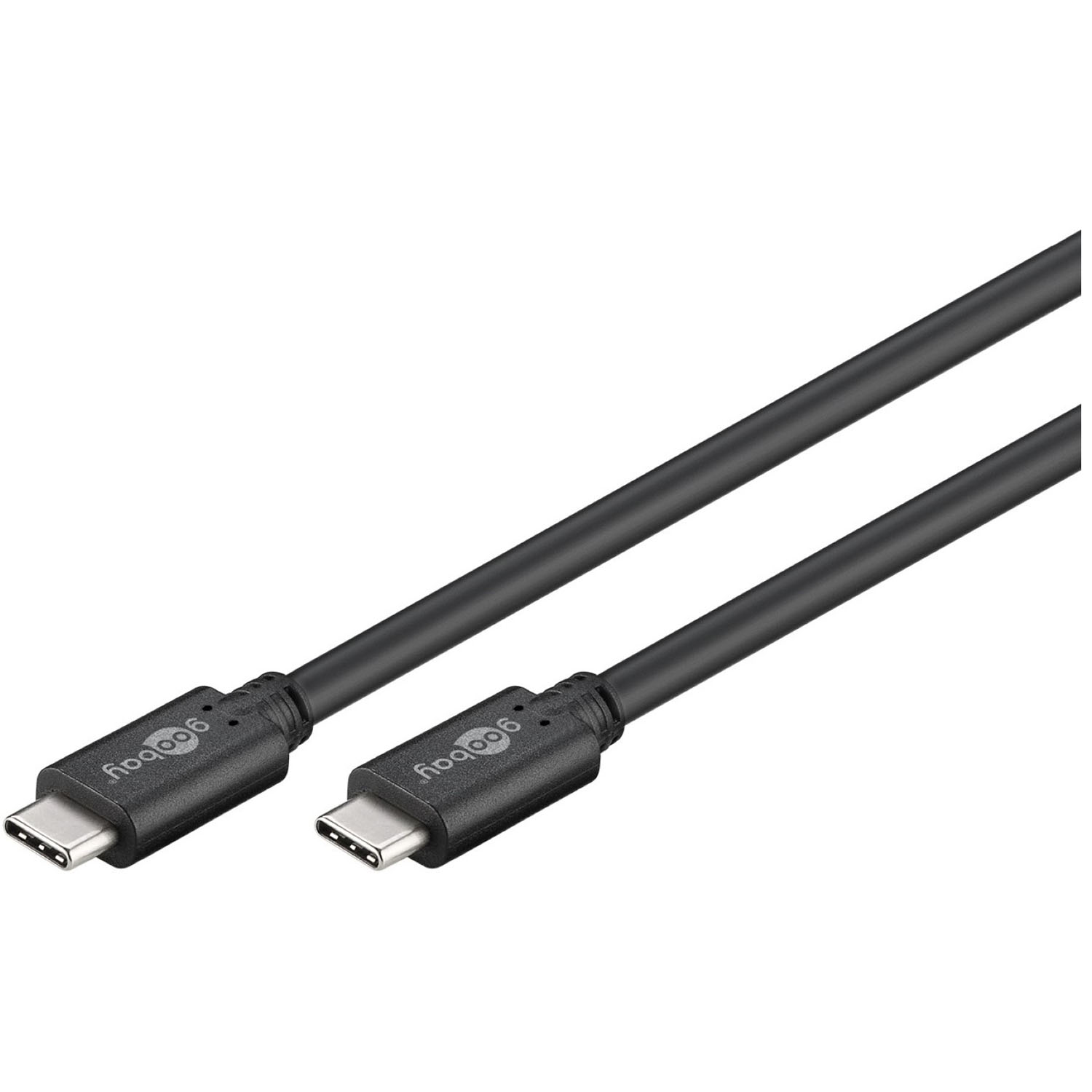 Due cavi USB-C neri affiancati. Marchio Goobay visibile sui connettori.