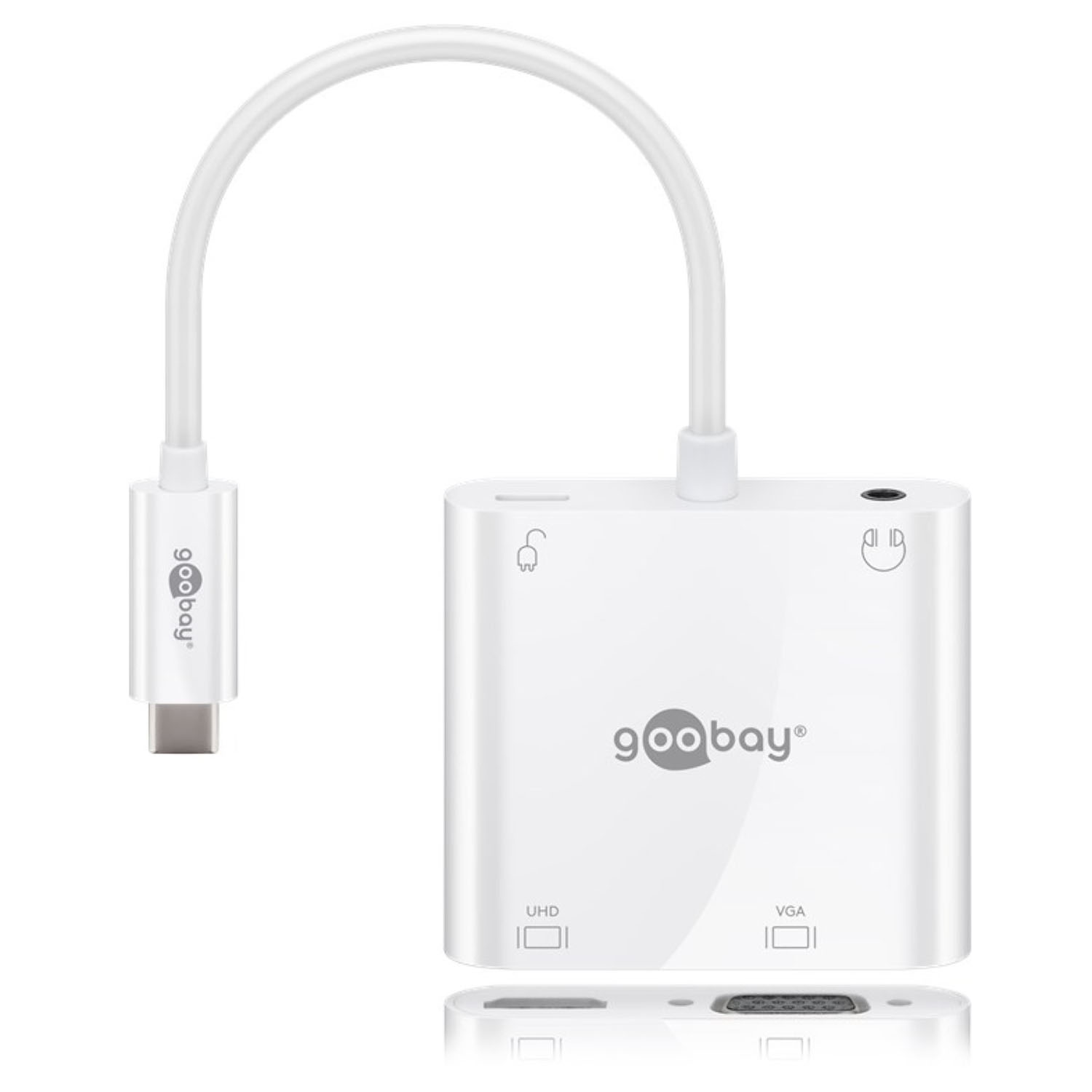 Hub, 52418 USB-C GOOBAY Multiport-Adapter, Weiß