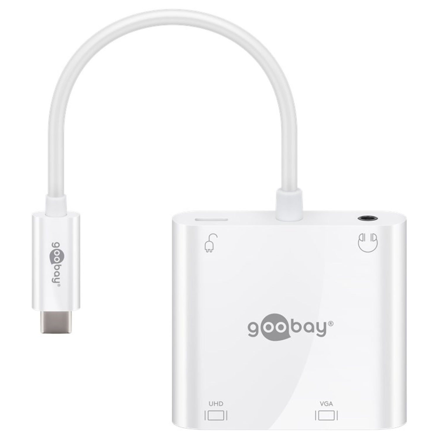 GOOBAY 52418 Multiport-Adapter, USB-C Hub, Weiß