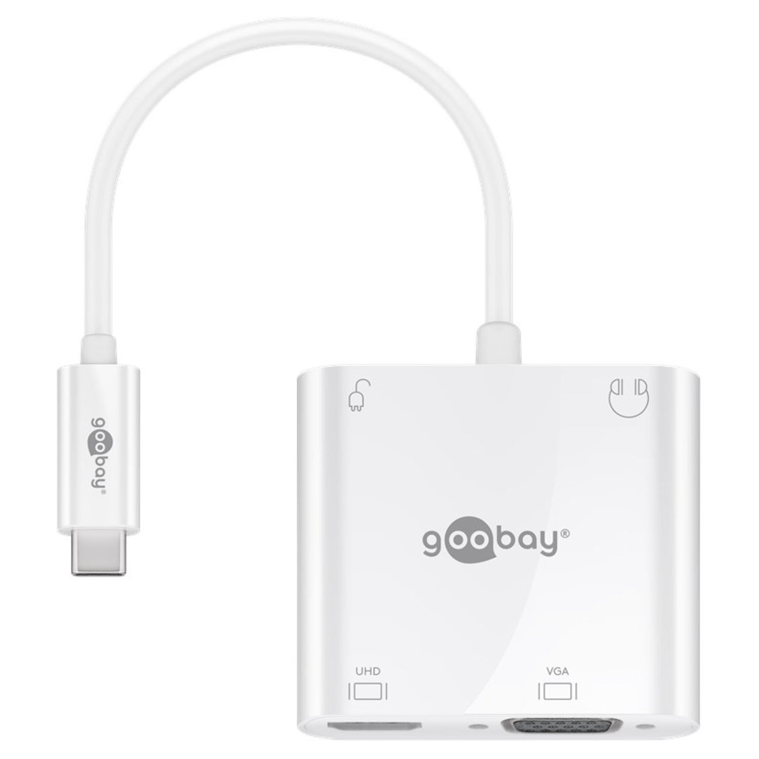 Hub, 52418 USB-C GOOBAY Multiport-Adapter, Weiß