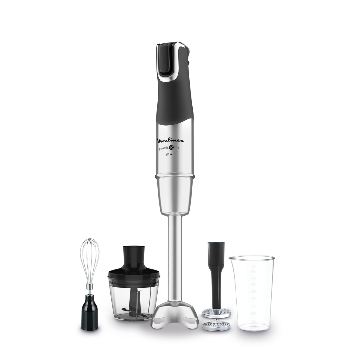 Batidora de mano - Powelix Life MOULINEX, 1200 W, Regulable velocidades, Inox