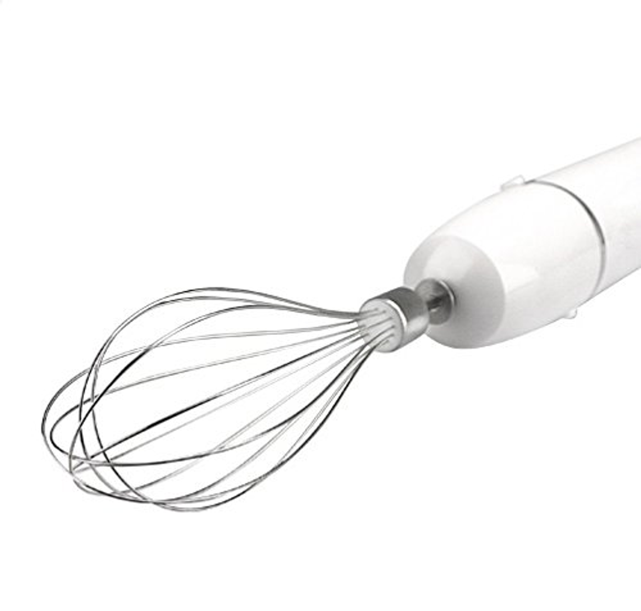 Primer plano de un accesorio de batidor para una batidora de mano.