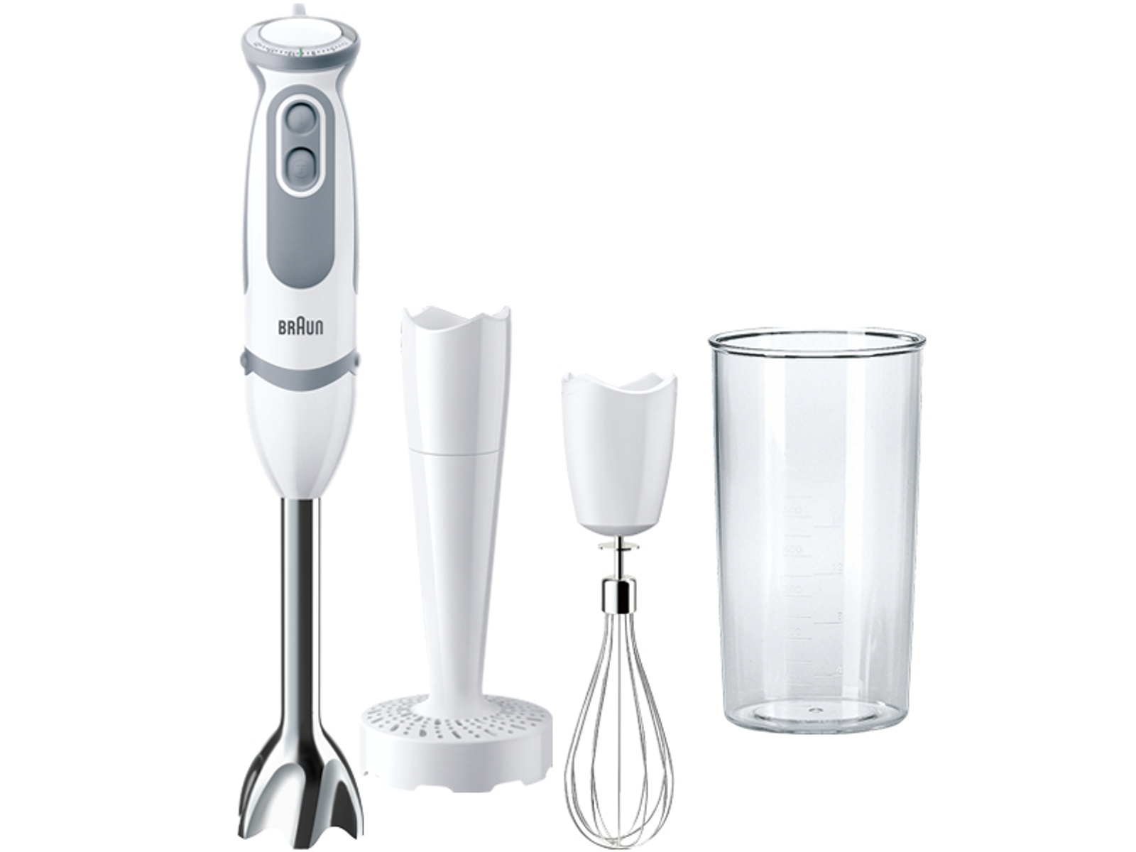 Batidora de mano - BRAUN MQ5007WH PUREE BRAUN HOGAR, 750 W, 21 velocidades, Blanco