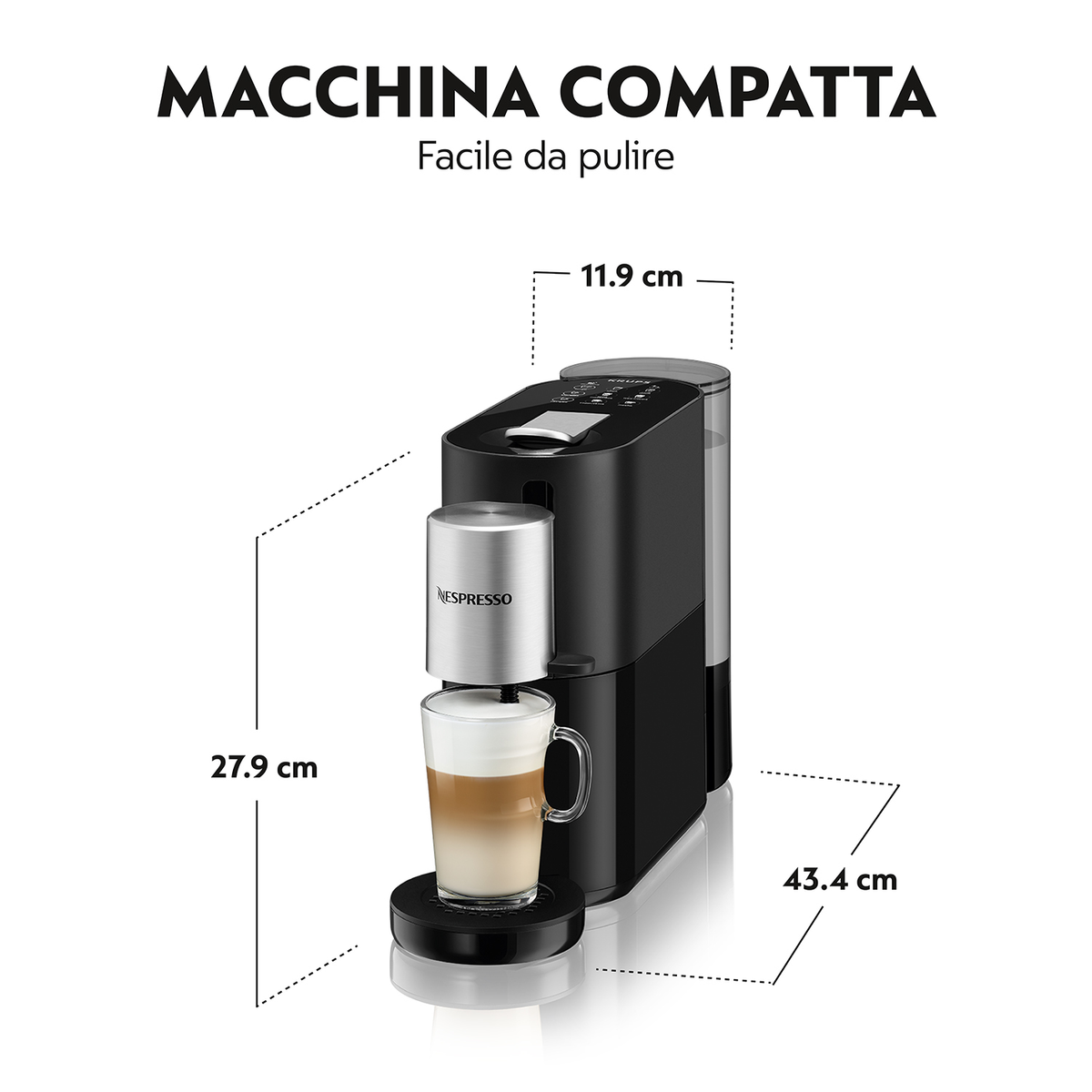 KRUPS XN 8908 NESPRESSO ATELIER Kapselmaschine Schwarz/Silber