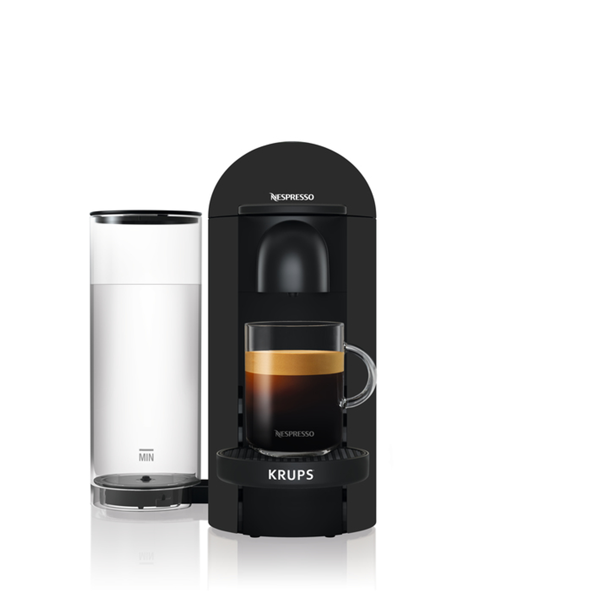 Cafetera de cápsulas - Nespresso Vertuo Plus XN9038 KRUPS, 19 barbar, 1260 W, Negro